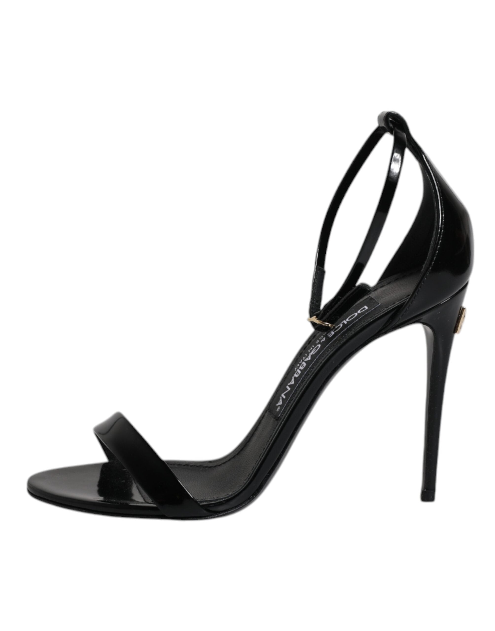 Dolce & Gabbana Black Keira Heels Ankle Strap Sandals Shoes Glam Steals