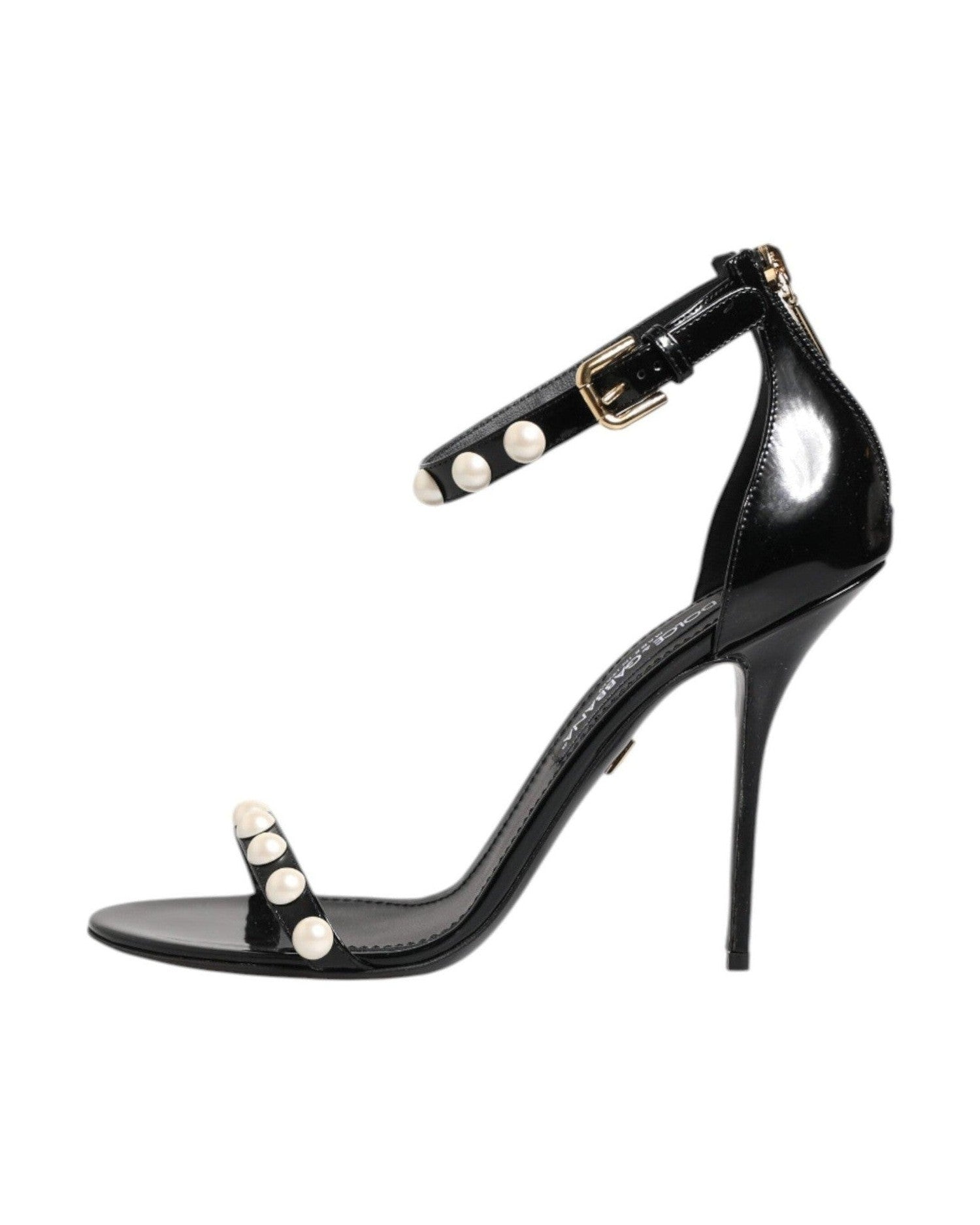 Dolce & Gabbana Black Keira Pearl Embellished Sandals Shoes Glam Steals
