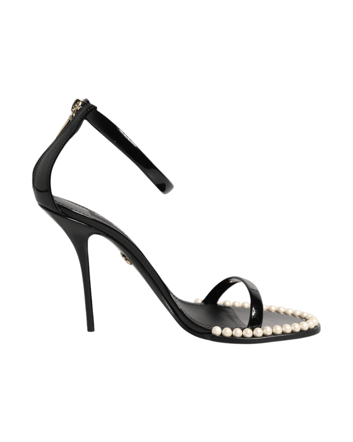 Dolce & Gabbana Black Keira Pearl Embellished Sandals Shoes Glam Steals