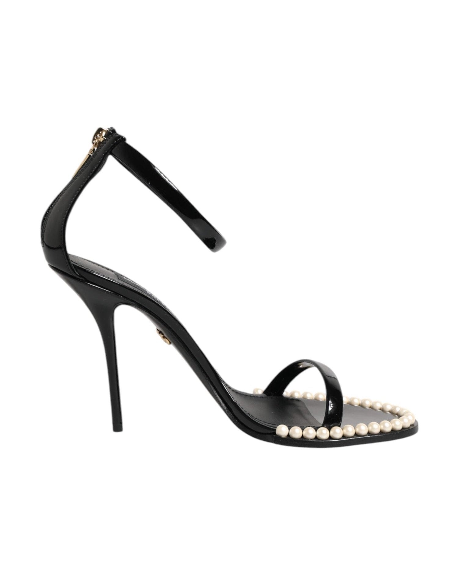 Dolce & Gabbana Black Keira Pearl Embellished Sandals Shoes Glam Steals