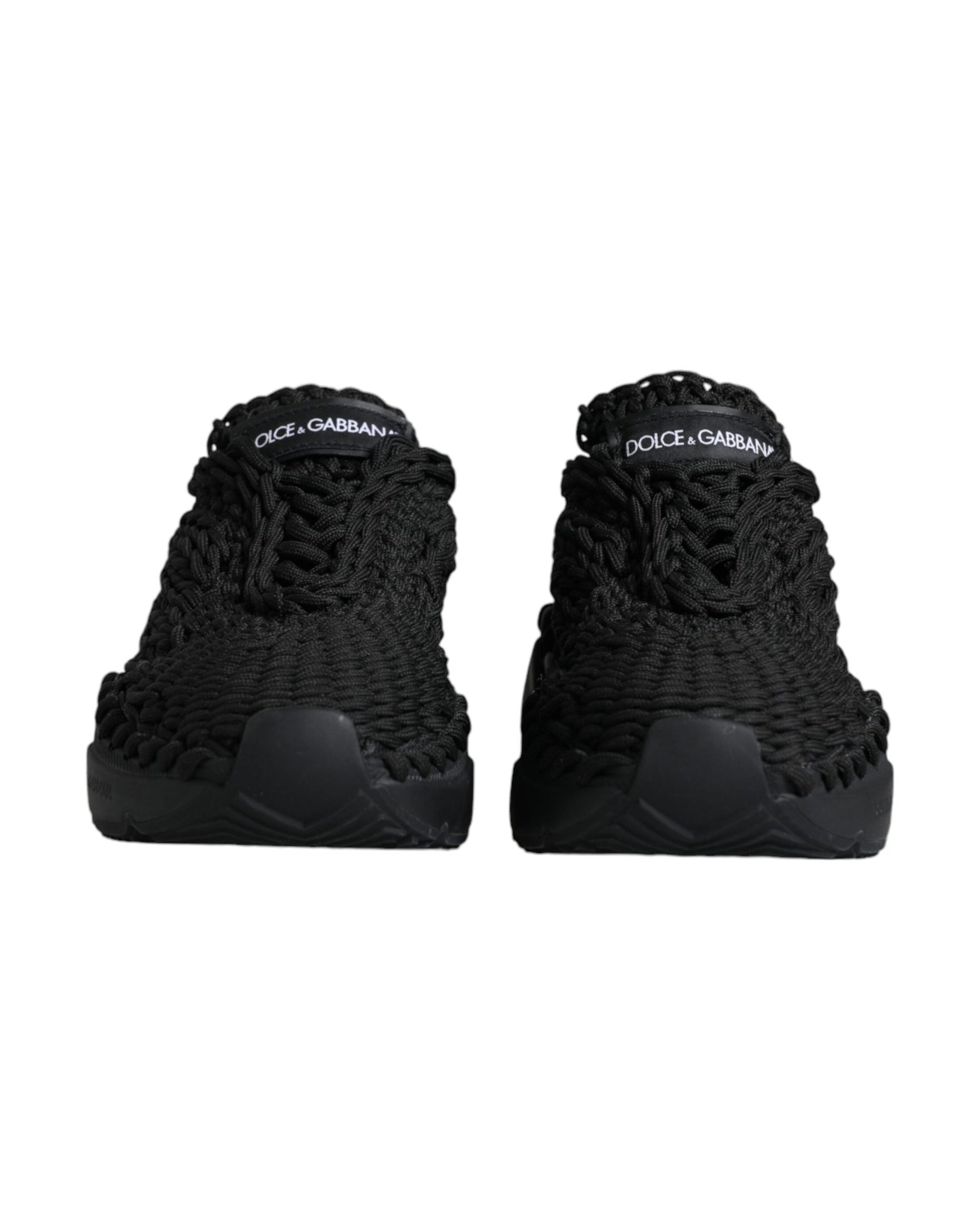 Dolce & Gabbana Black Knitted Daymaster Sneakers Shoes Glam Steals