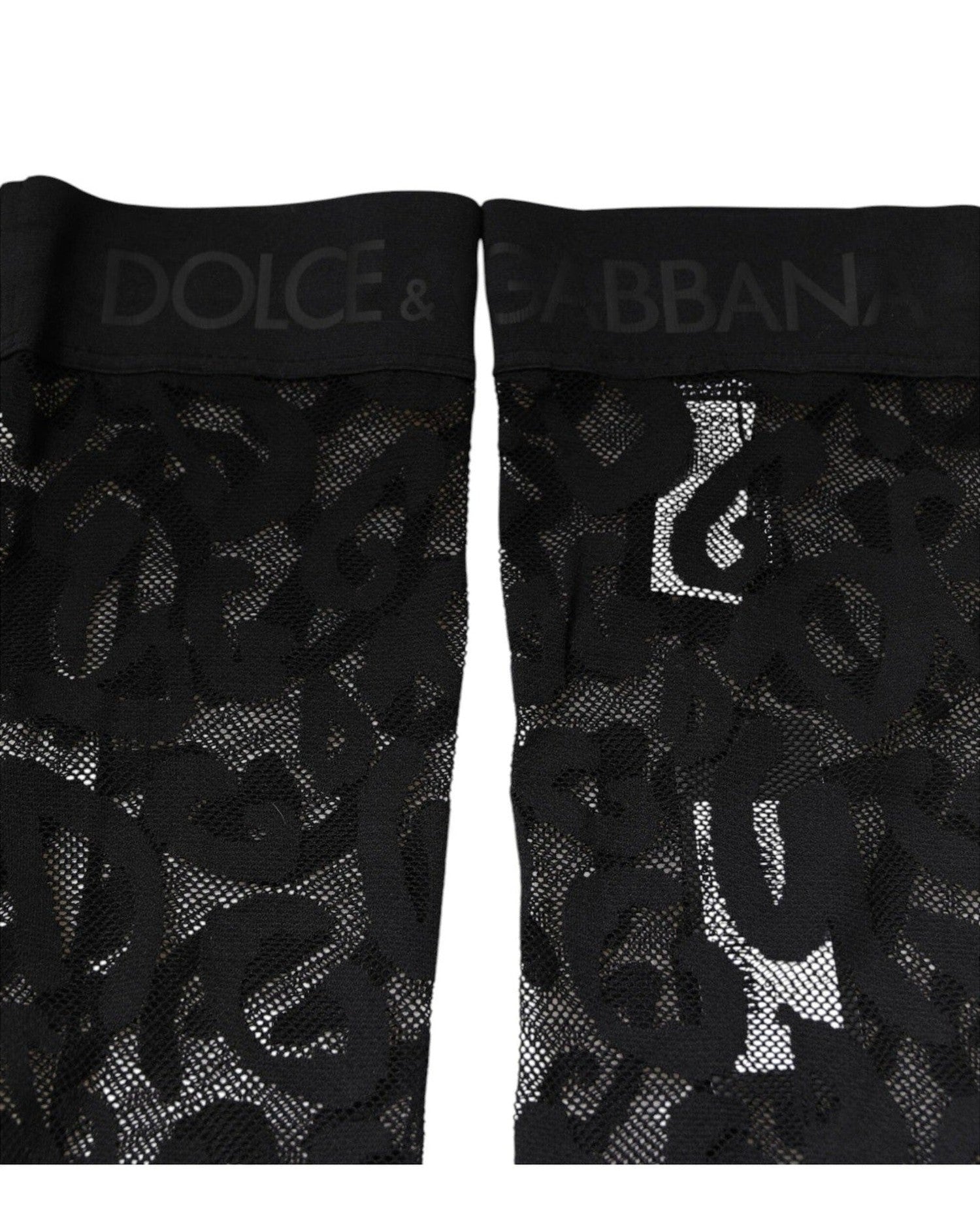 Dolce & Gabbana Black Lace Floral Cotton Stretch Stockings Socks Glam Steals