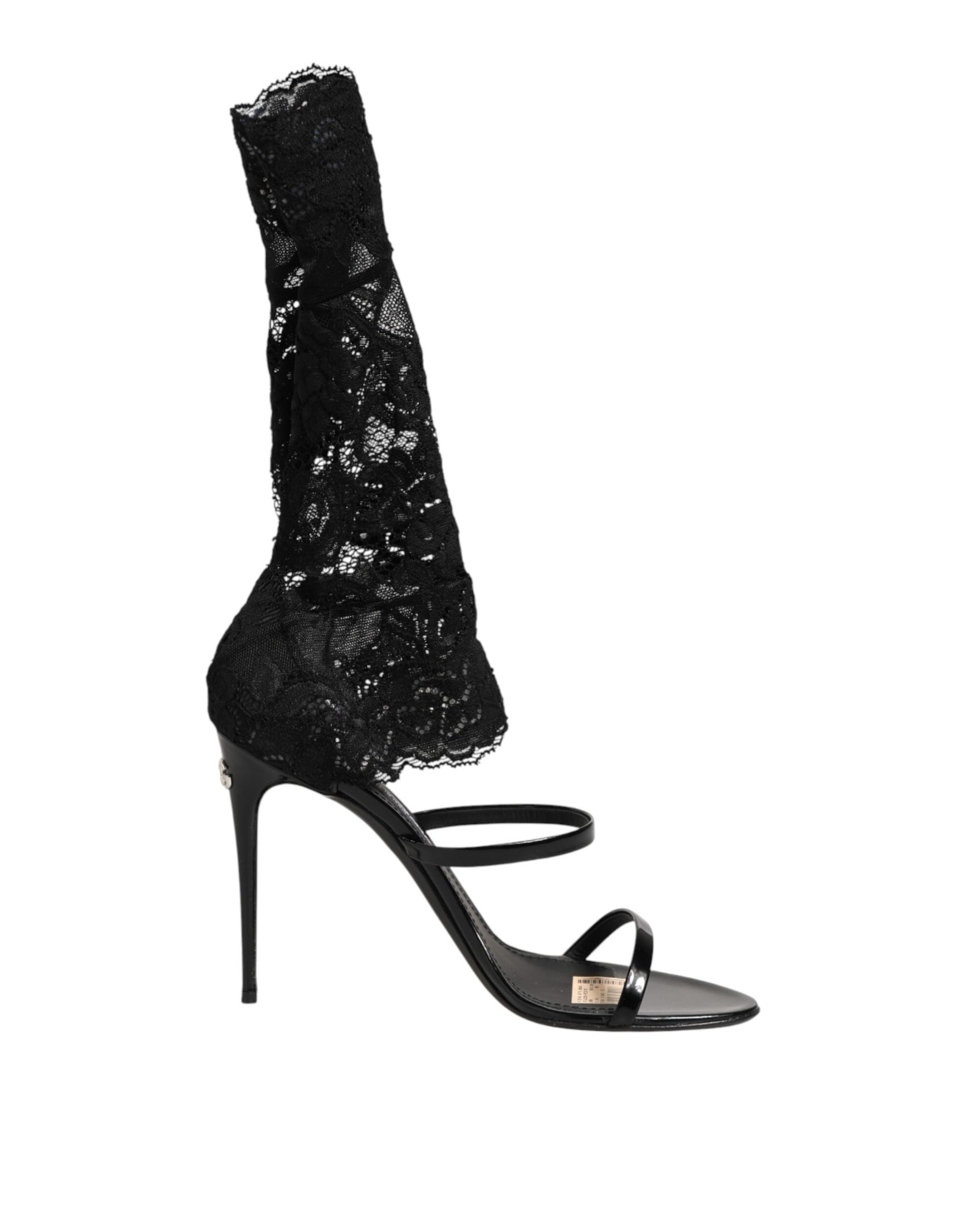 Dolce & Gabbana Black Lace Floral Heels Sandals Shoes Glam Steals