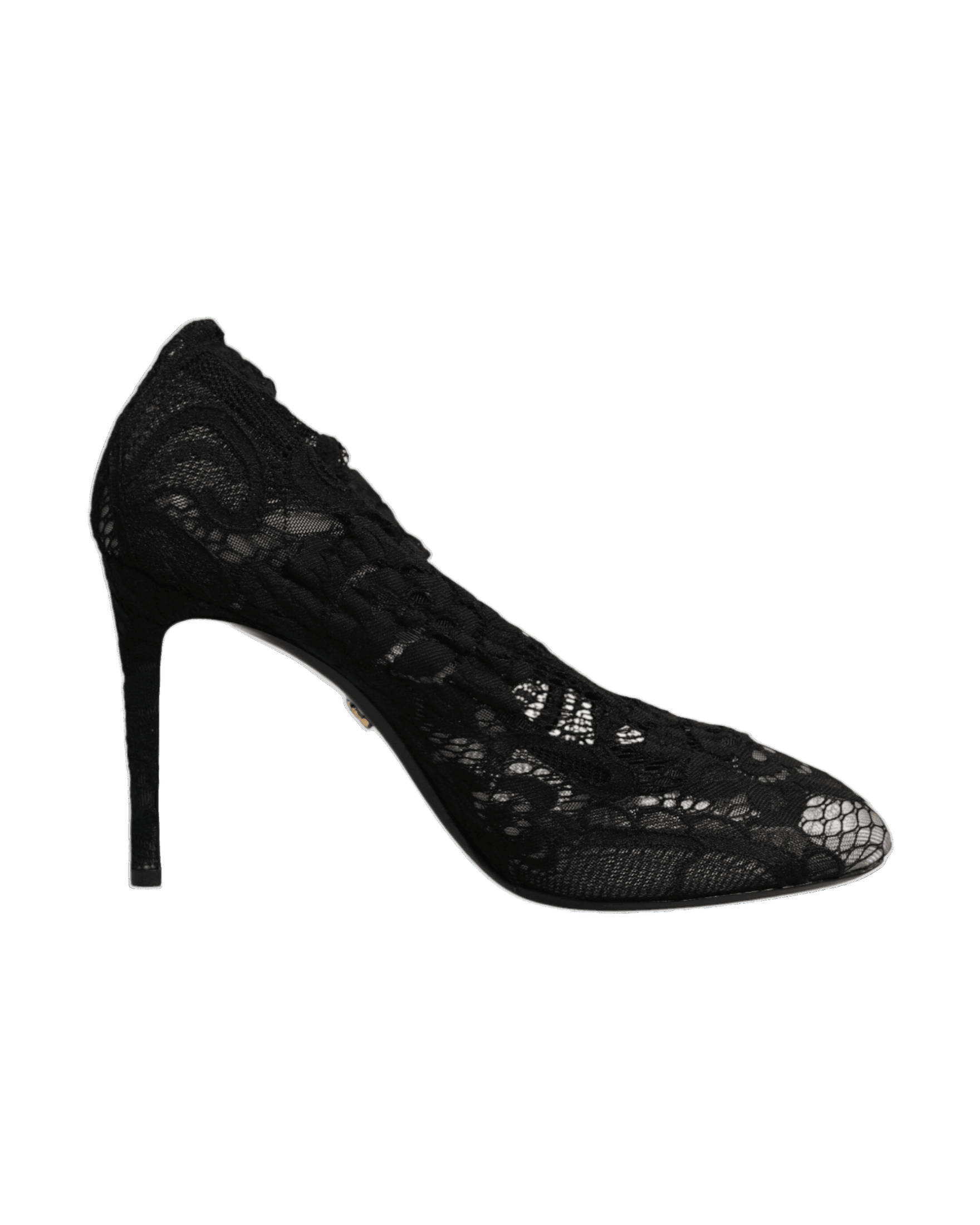 Dolce & Gabbana Black Lace Stretch Heels Mid Calf Boots Shoes Boots