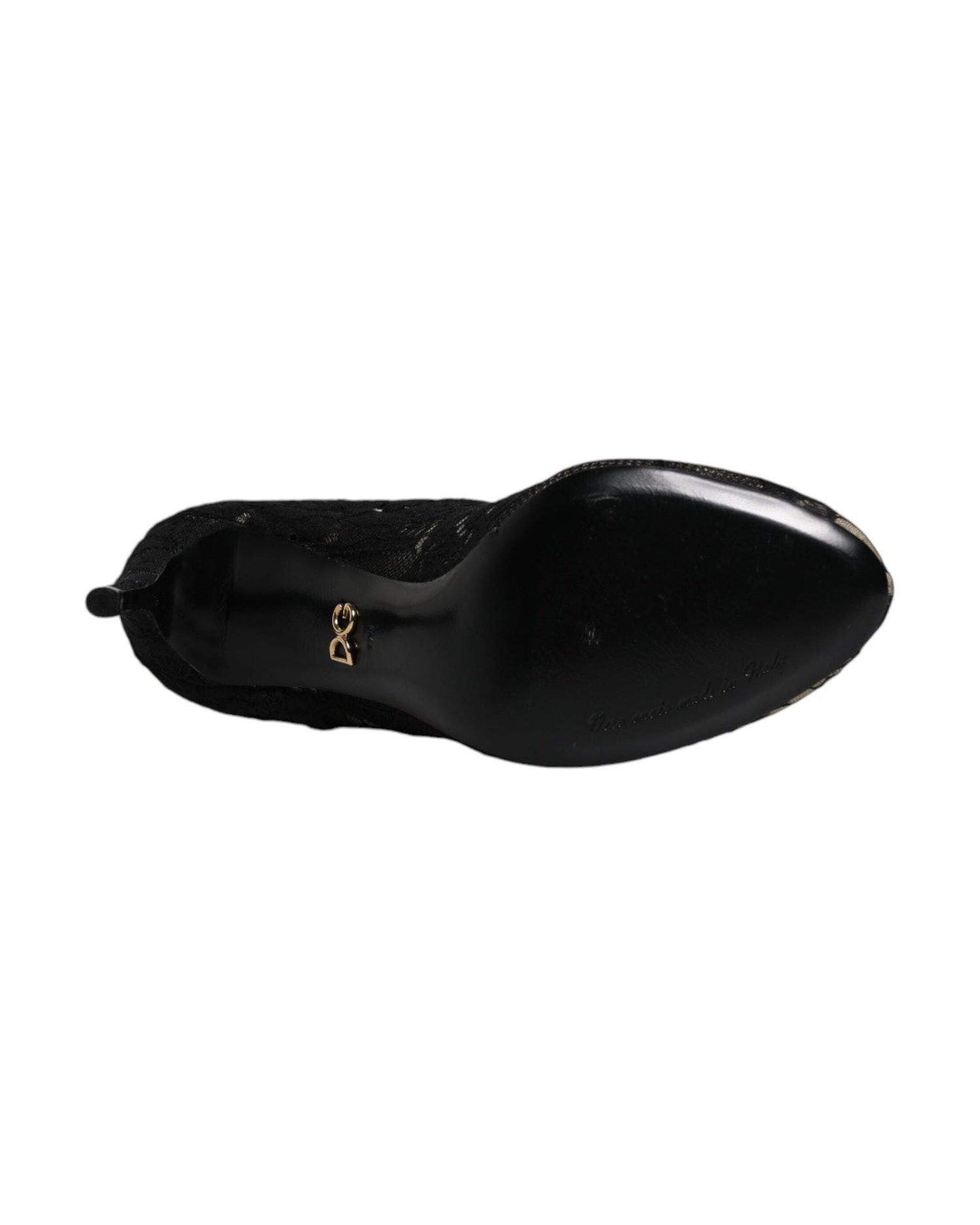 Dolce & Gabbana Black Lace Stretch Heels Mid Calf Boots Shoes Glam Steals