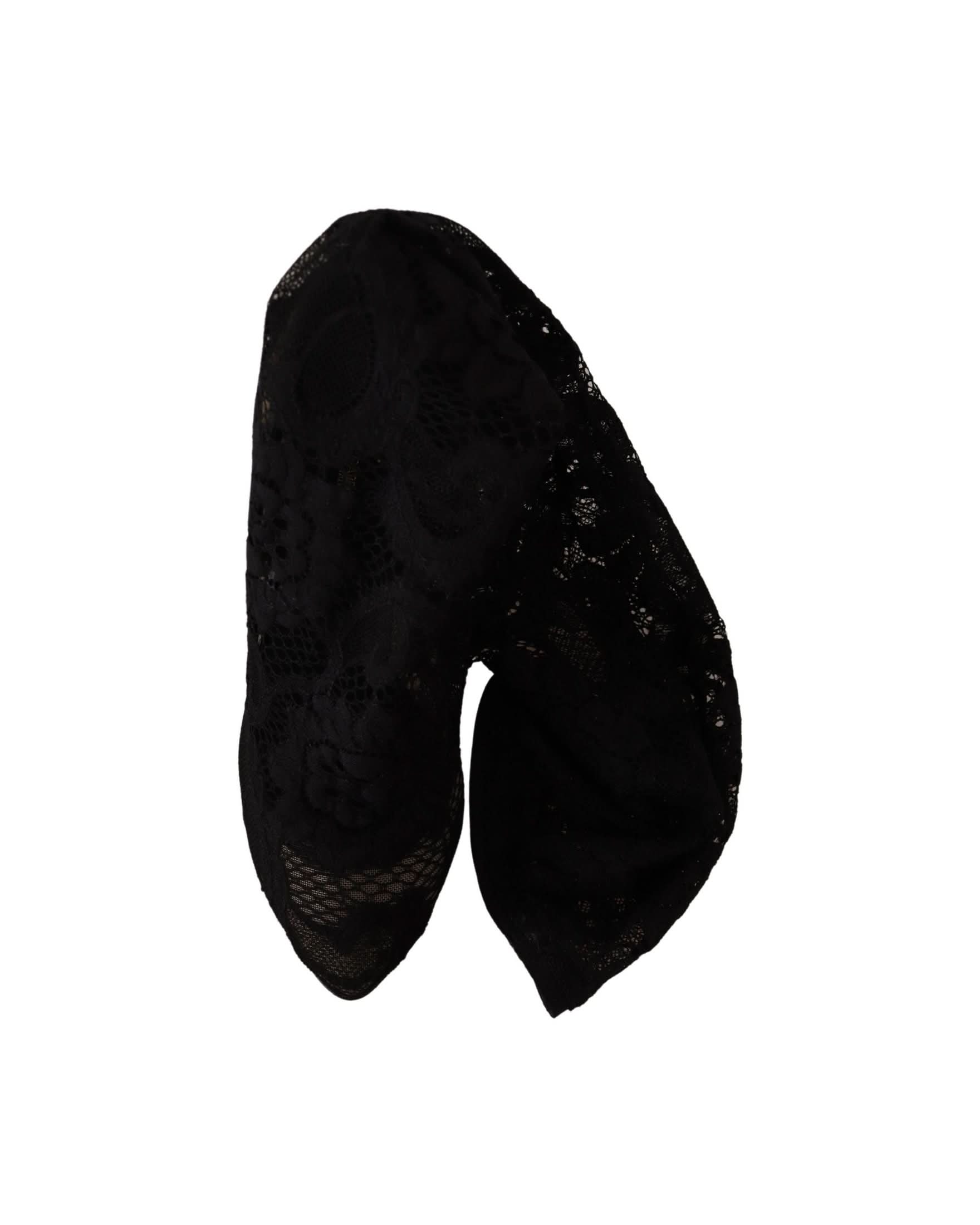 Dolce & Gabbana Black Lace Stretch Socks Taormina Boots Boots
