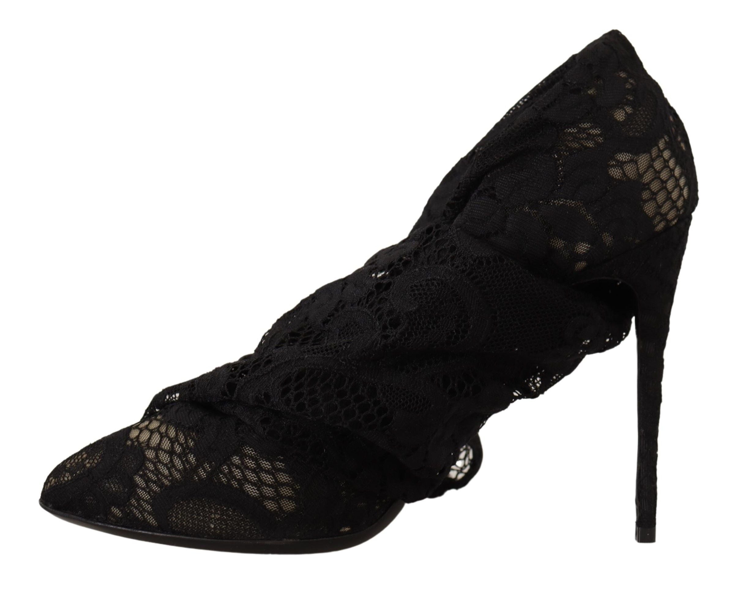 Dolce & Gabbana Black Lace Stretch Socks Taormina Boots Shoes Glam Steals