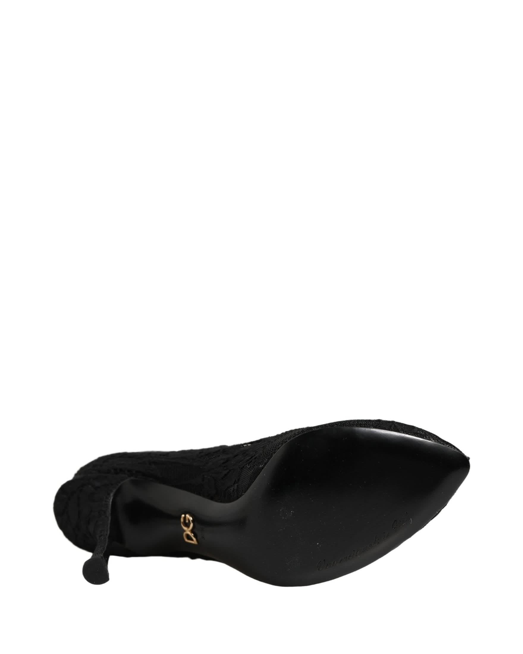 Dolce & Gabbana Black Lace Taormina Socks Boots Glam Steals