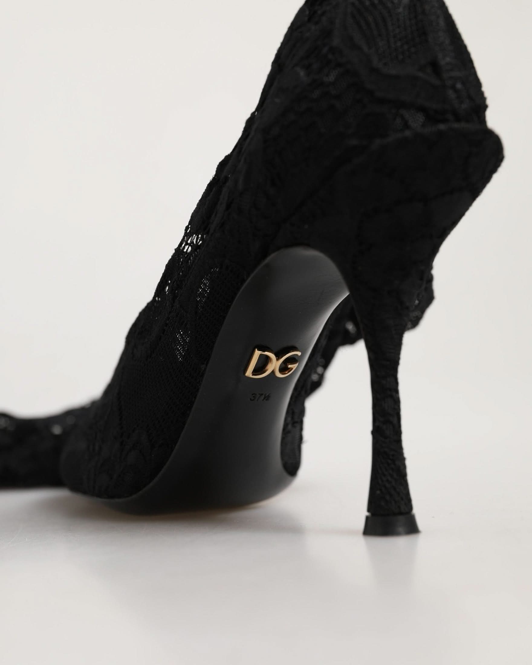 Dolce & Gabbana Black Lace Taormina Socks Boots Glam Steals