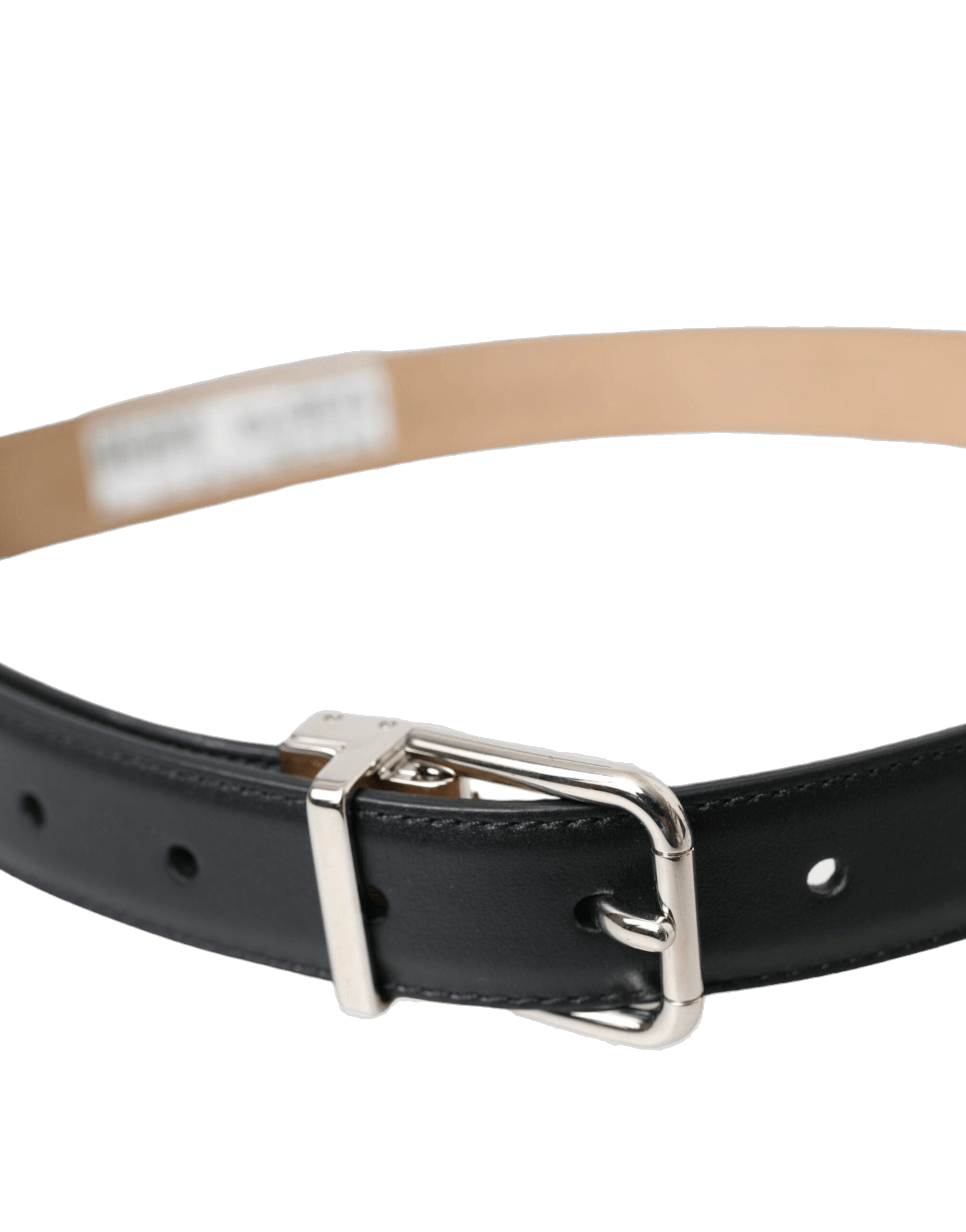 Dolce & Gabbana Black Leather Airpods Case Silver Buckle Belt Glam Steals