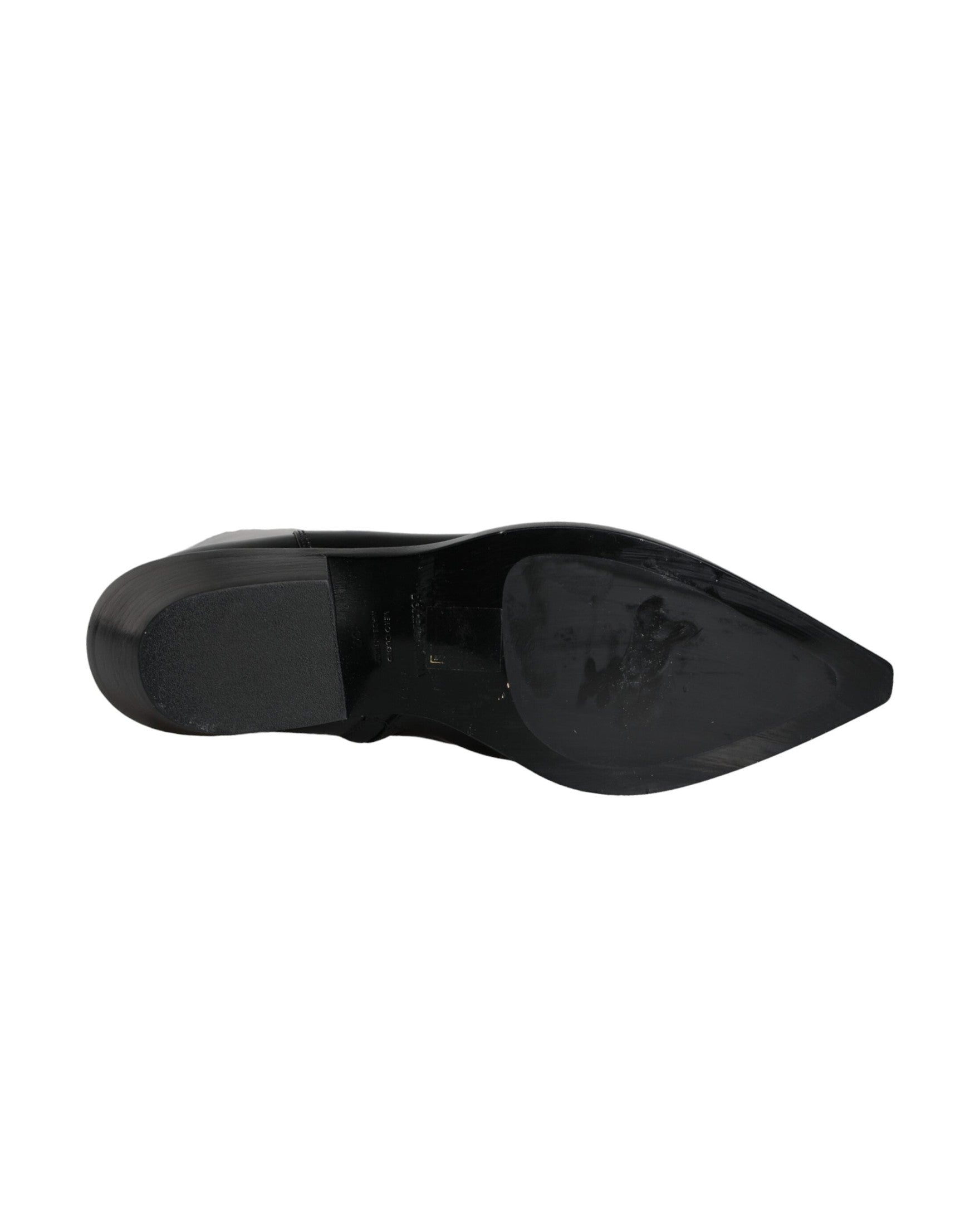 Dolce & Gabbana Black Leather Ankle Boots Booties Shoes Glam Steals