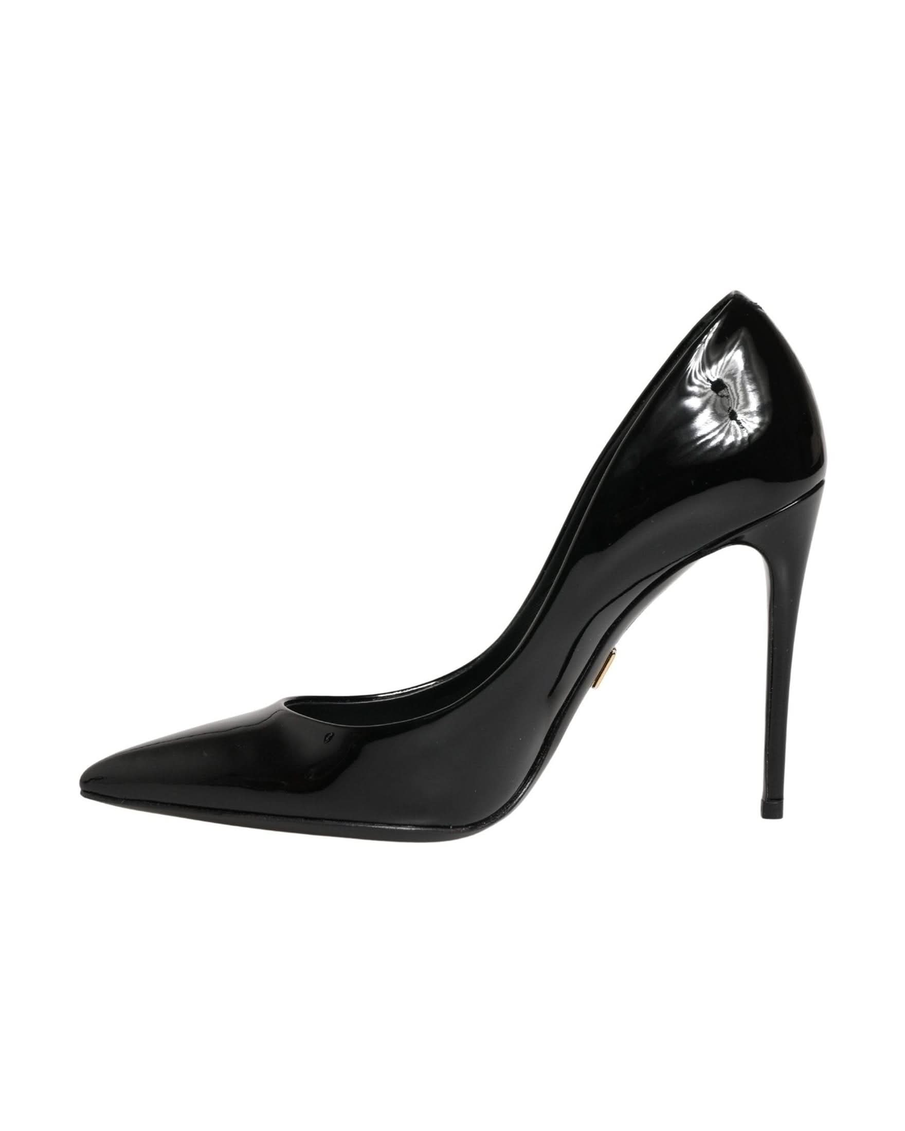 Dolce & Gabbana Black Leather Calf Stiletto Heels