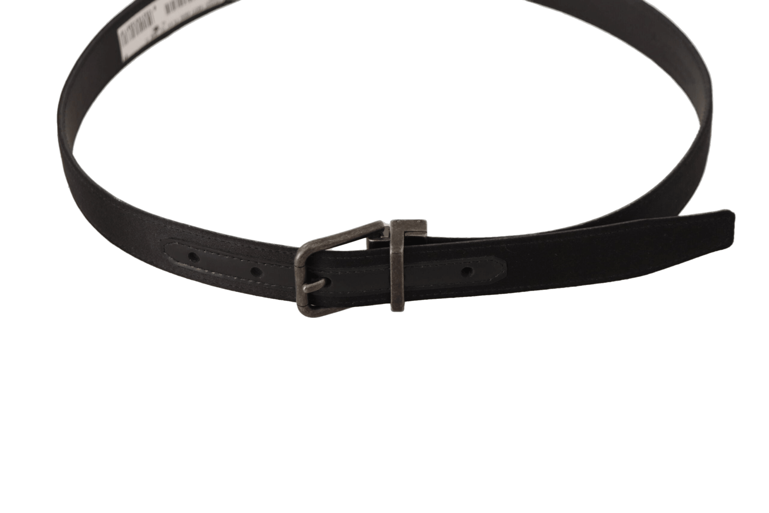 Dolce & Gabbana Black Leather Calfskin Vintage Metal Buckle Belt Glam Steals