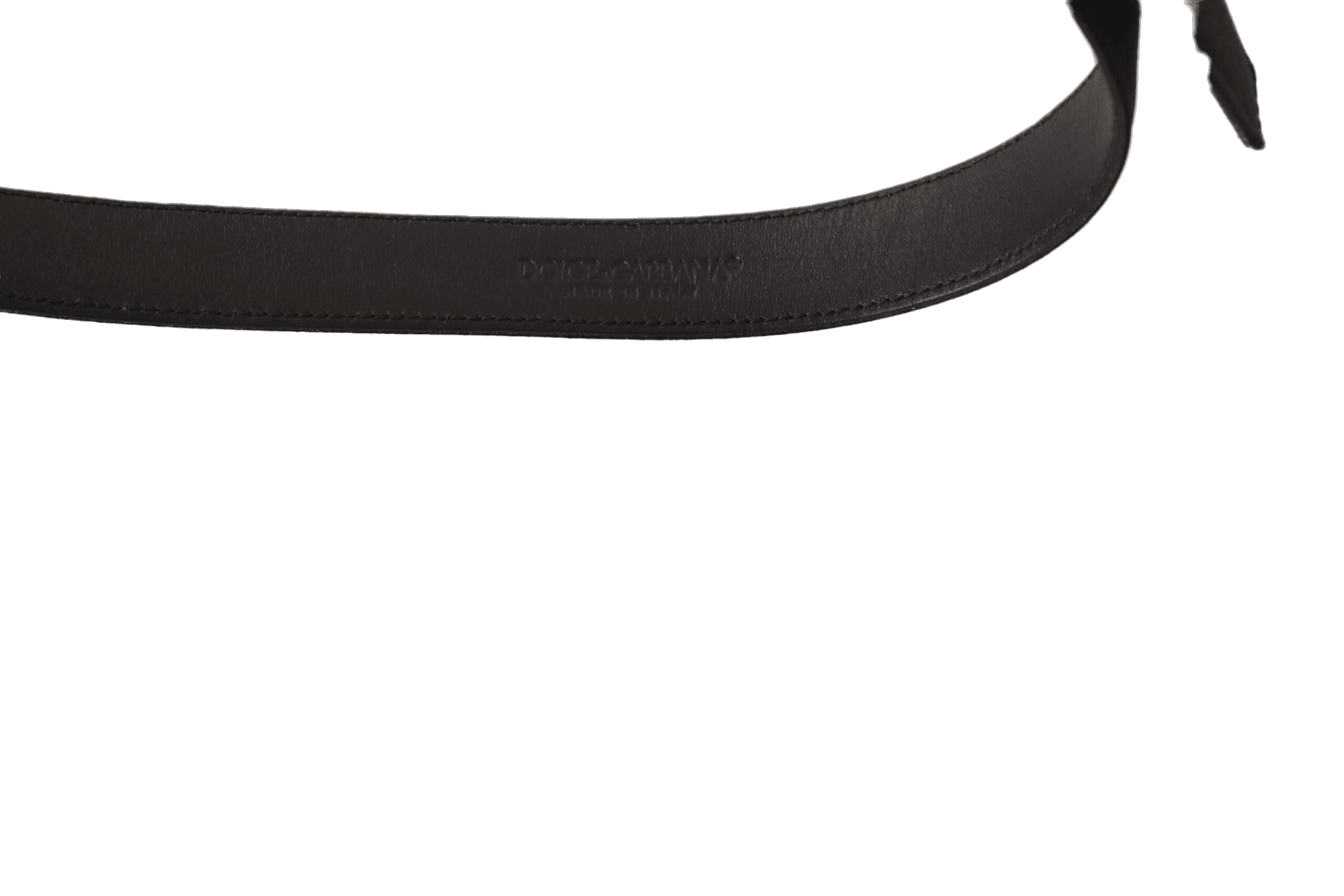 Dolce & Gabbana Black Leather Calfskin Vintage Metal Buckle Belt Glam Steals
