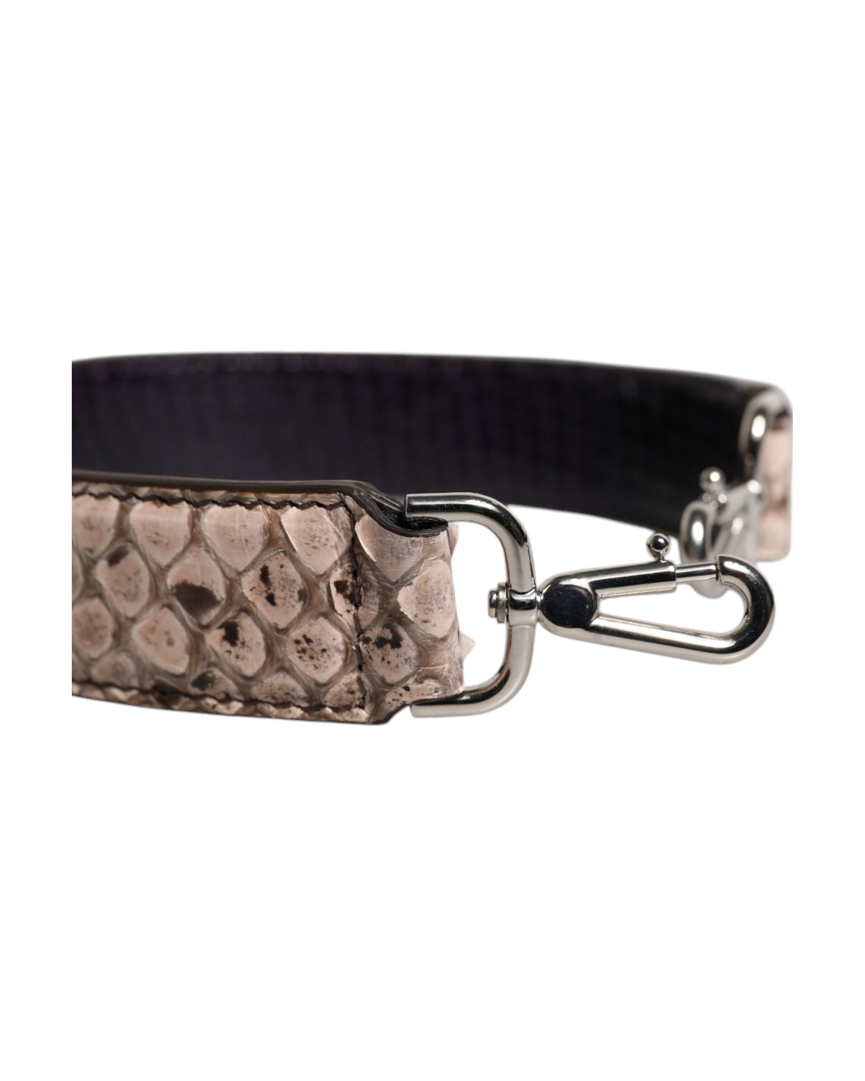 Dolce & Gabbana Black Leather Cream Exotic Bag Shoulder Strap Glam Steals
