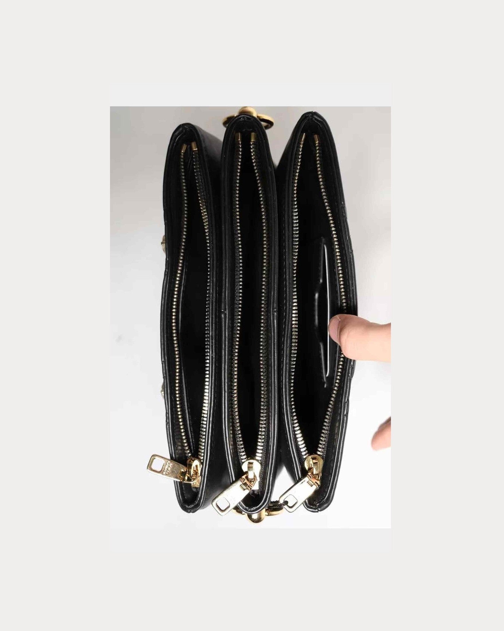 Dolce & Gabbana Leather Crystal Embellished Logo Shoulder Black Bag Glam Steals