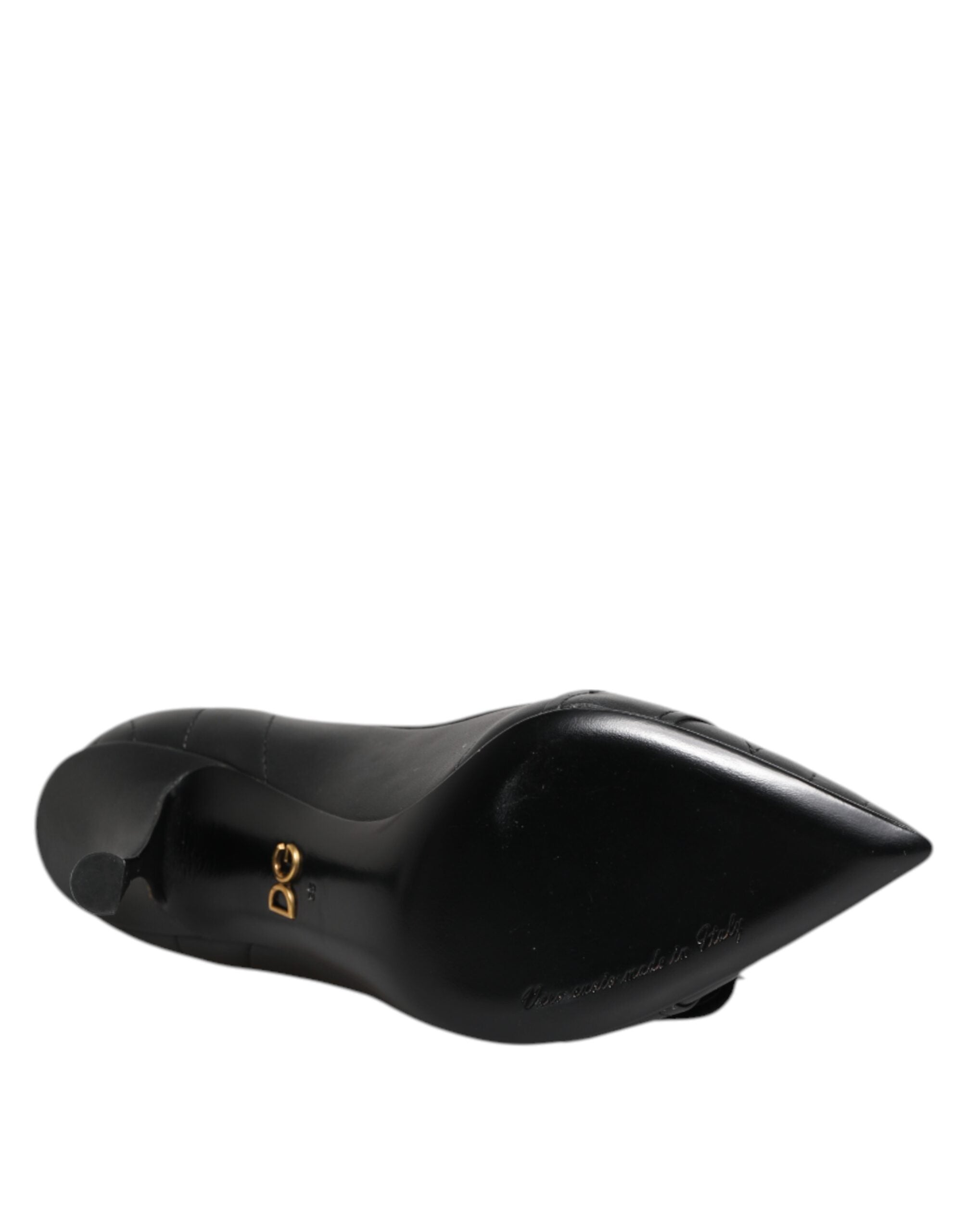 Dolce & Gabbana Black Leather Devotion Heels Pumps Shoes Glam Steals
