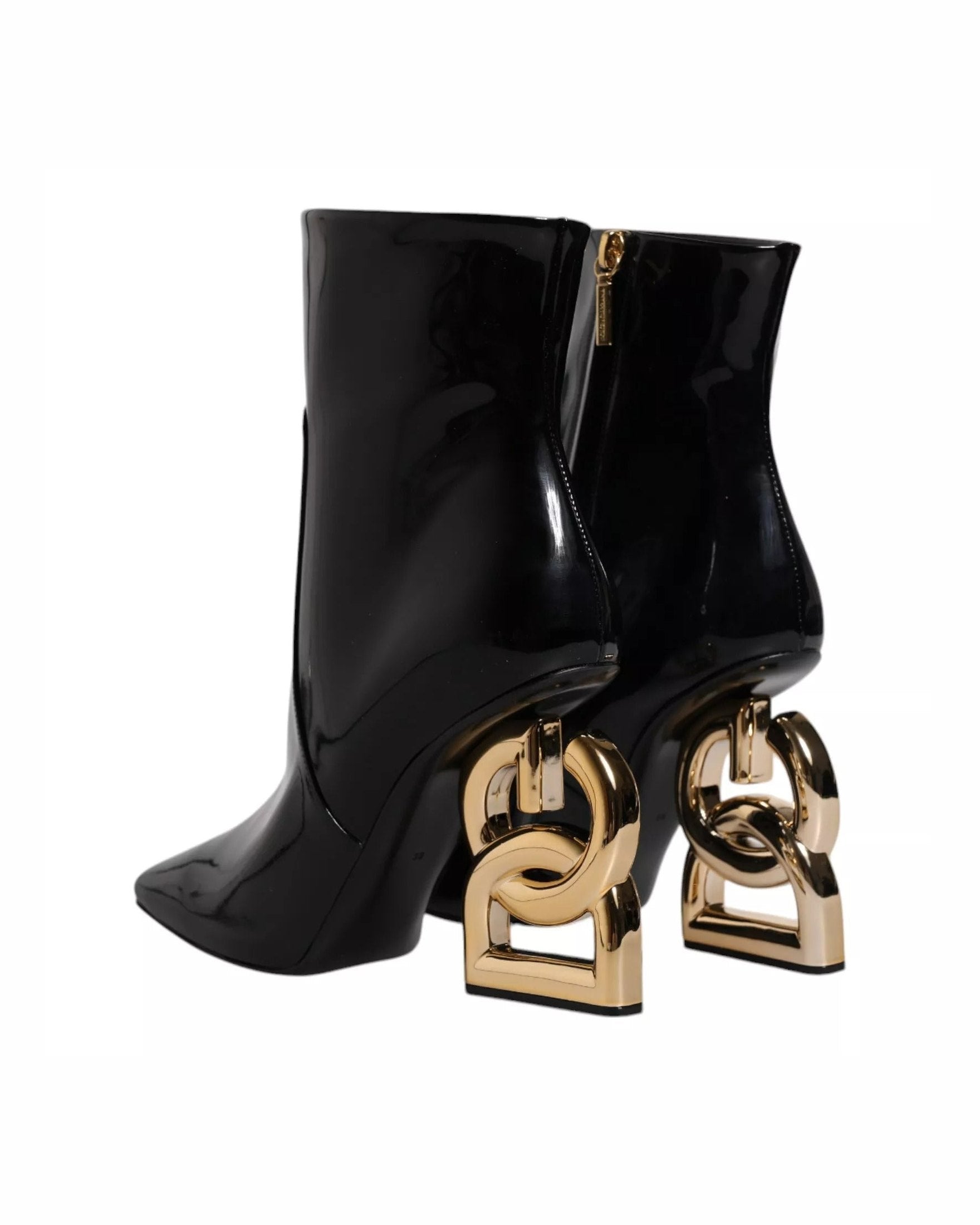 Dolce & Gabbana Black Leather Jackie Mid Calf Boots Shoes Glam Steals