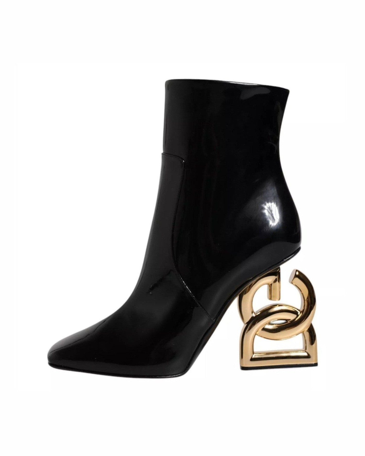 Dolce & Gabbana Black Leather Jackie Mid Calf Boots Shoes Glam Steals