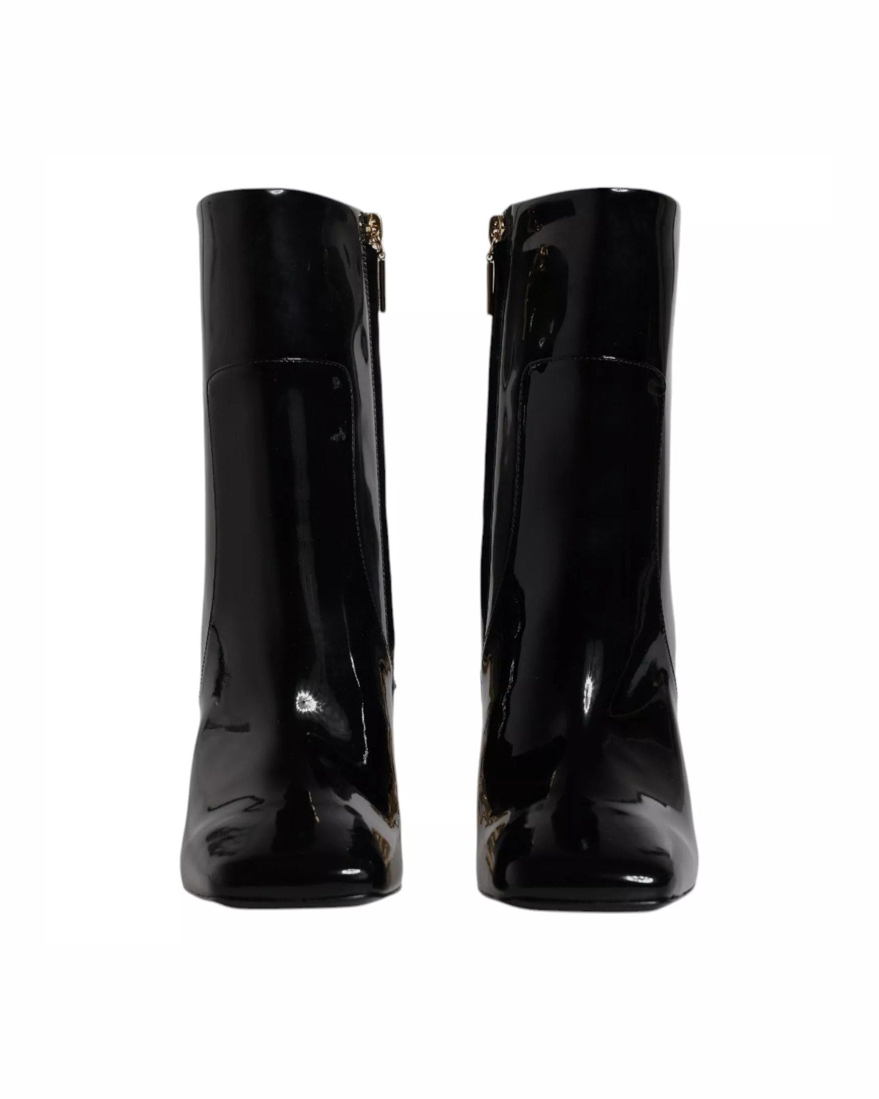 Dolce & Gabbana Black Leather Jackie Mid Calf Boots Shoes Glam Steals