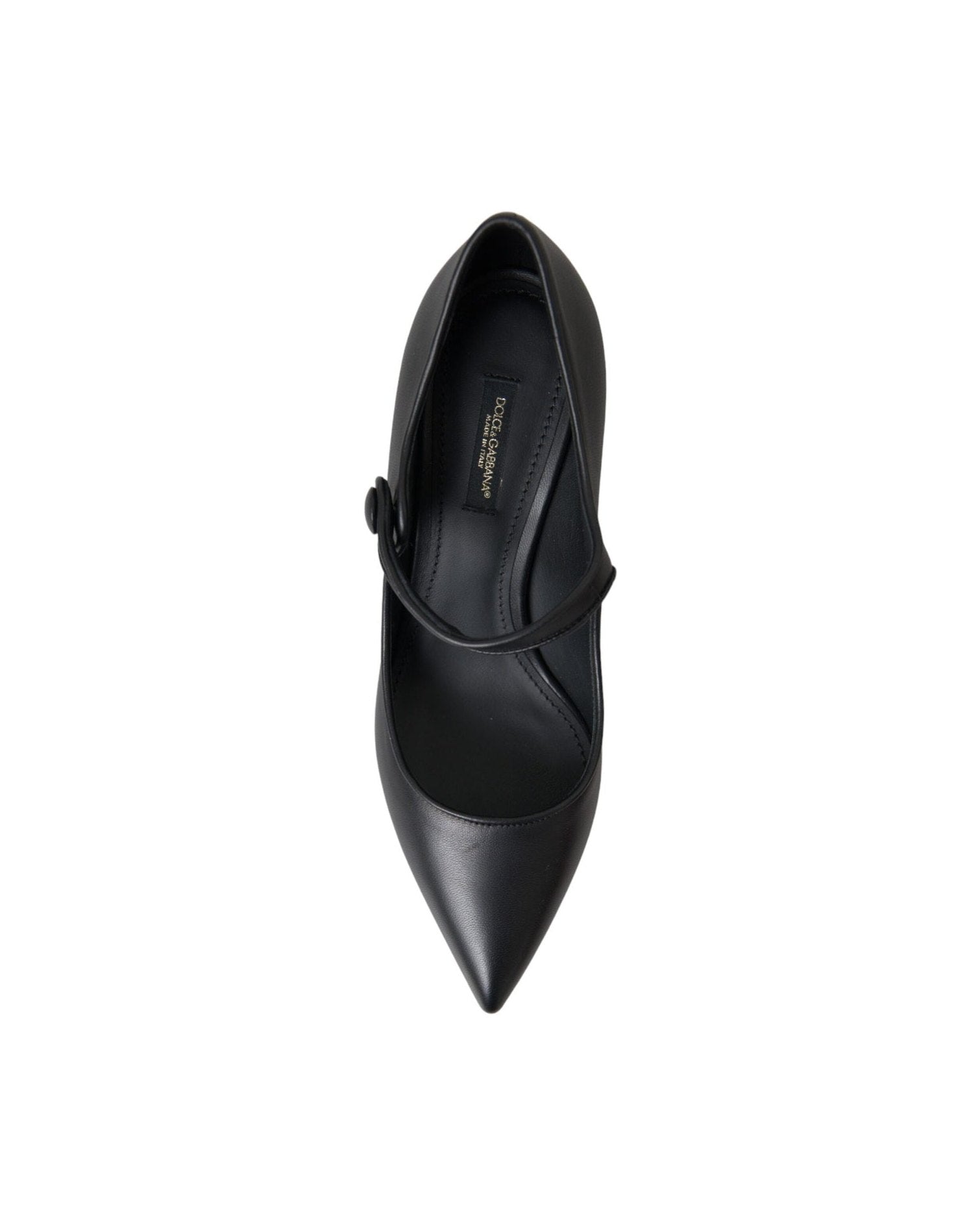 Dolce & Gabbana Black Leather Logo Heels Mary Janes Pumps Shoes Glam Steals
