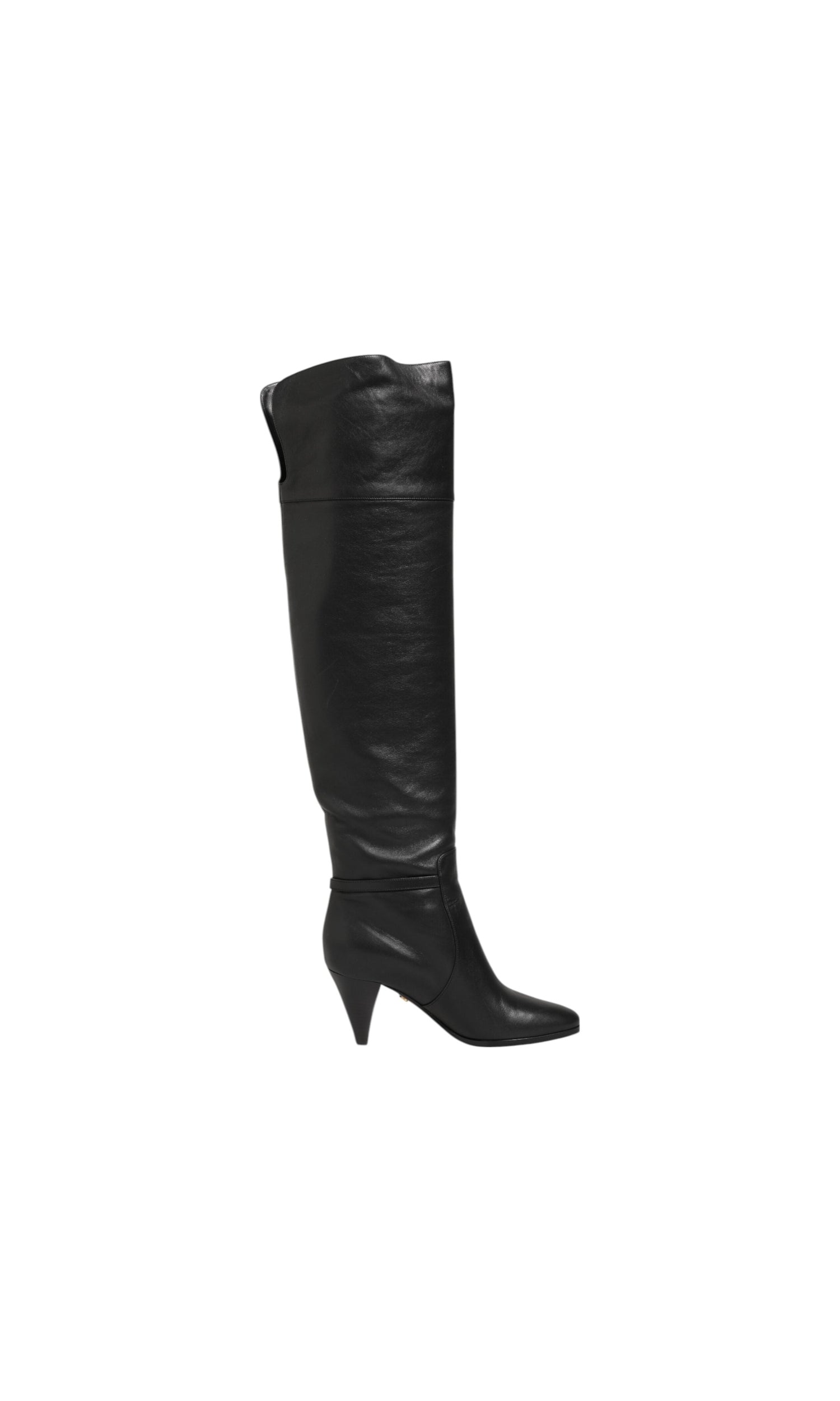 Dolce & Gabbana Black Leather Over The Knee Dg Boots Shoes Glam Steals