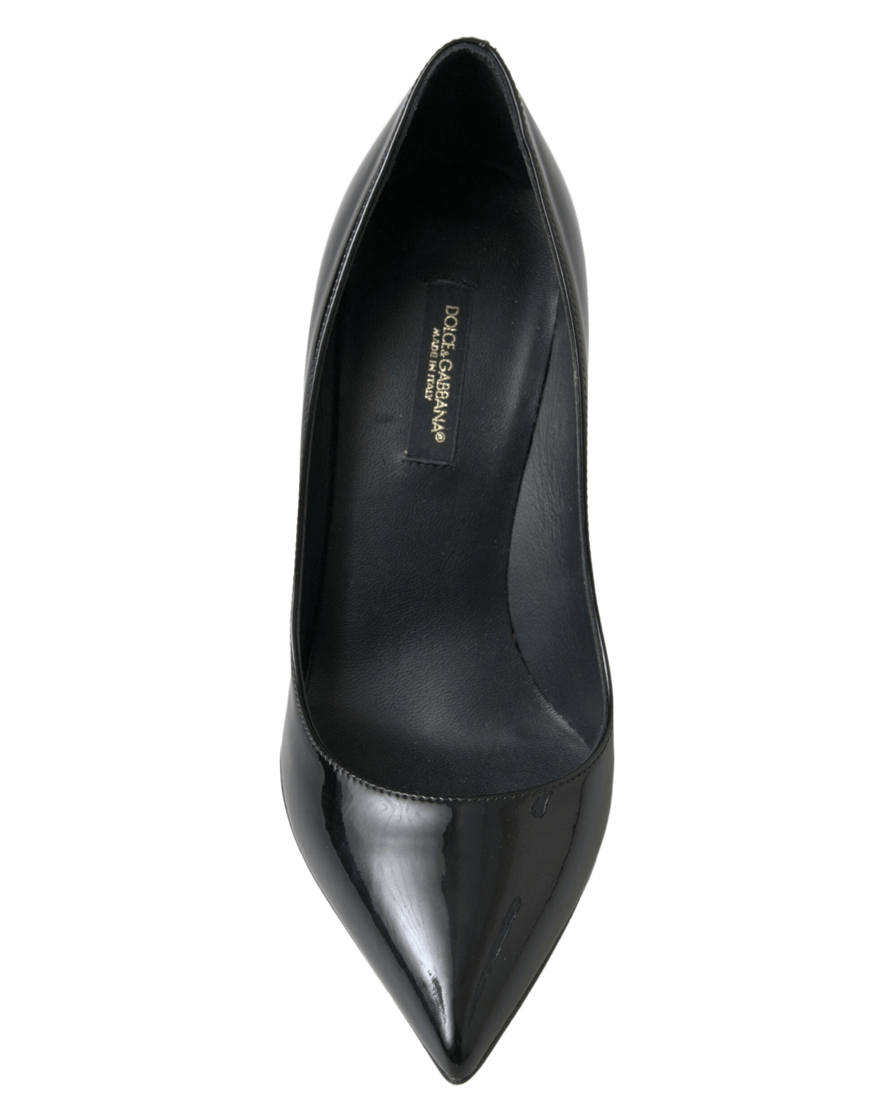 Dolce & Gabbana Black Leather Patent High Heels Pumps Shoes Glam Steals