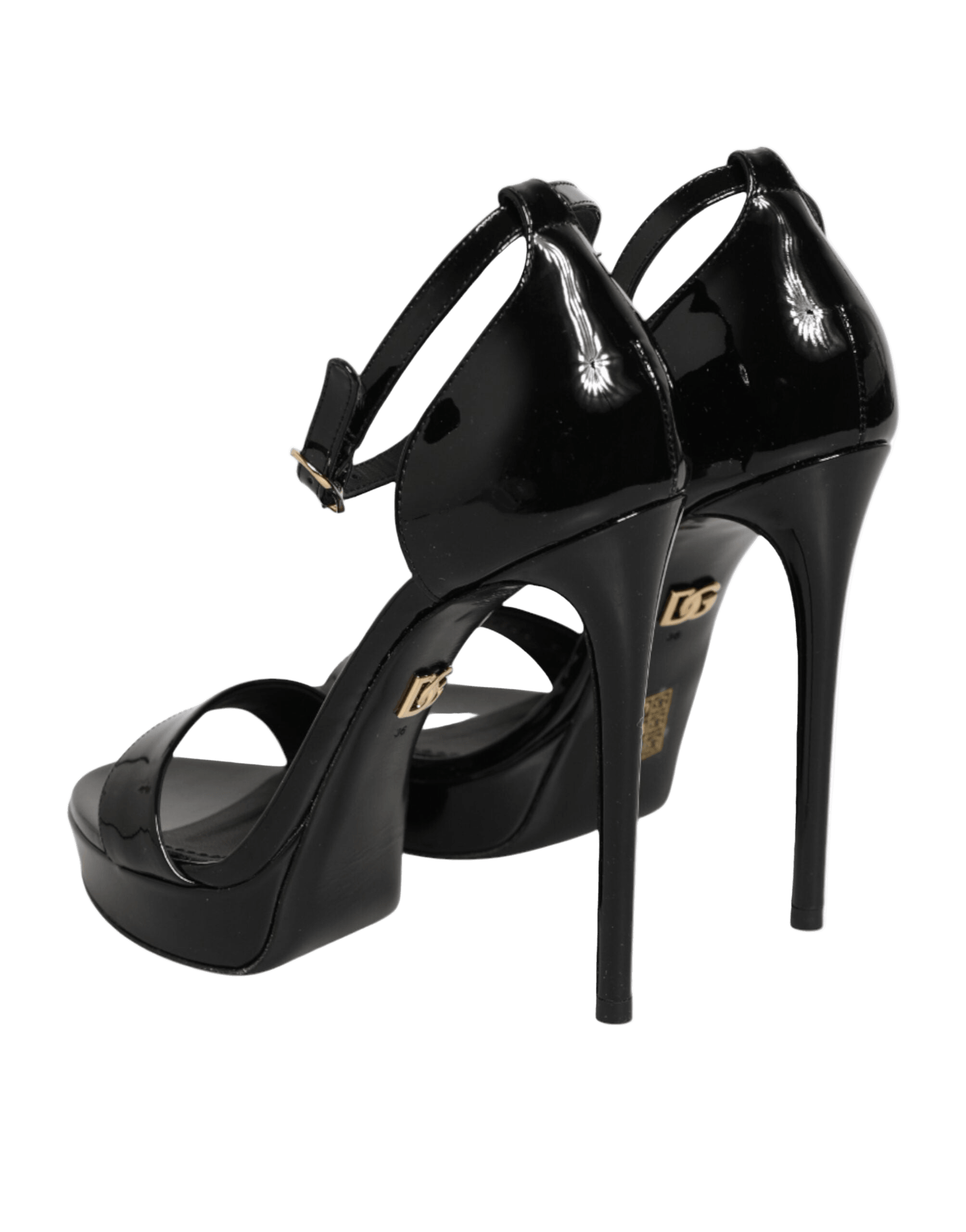 Dolce & Gabbana Black Leather Platform Keira Sandals Shoes Glam Steals