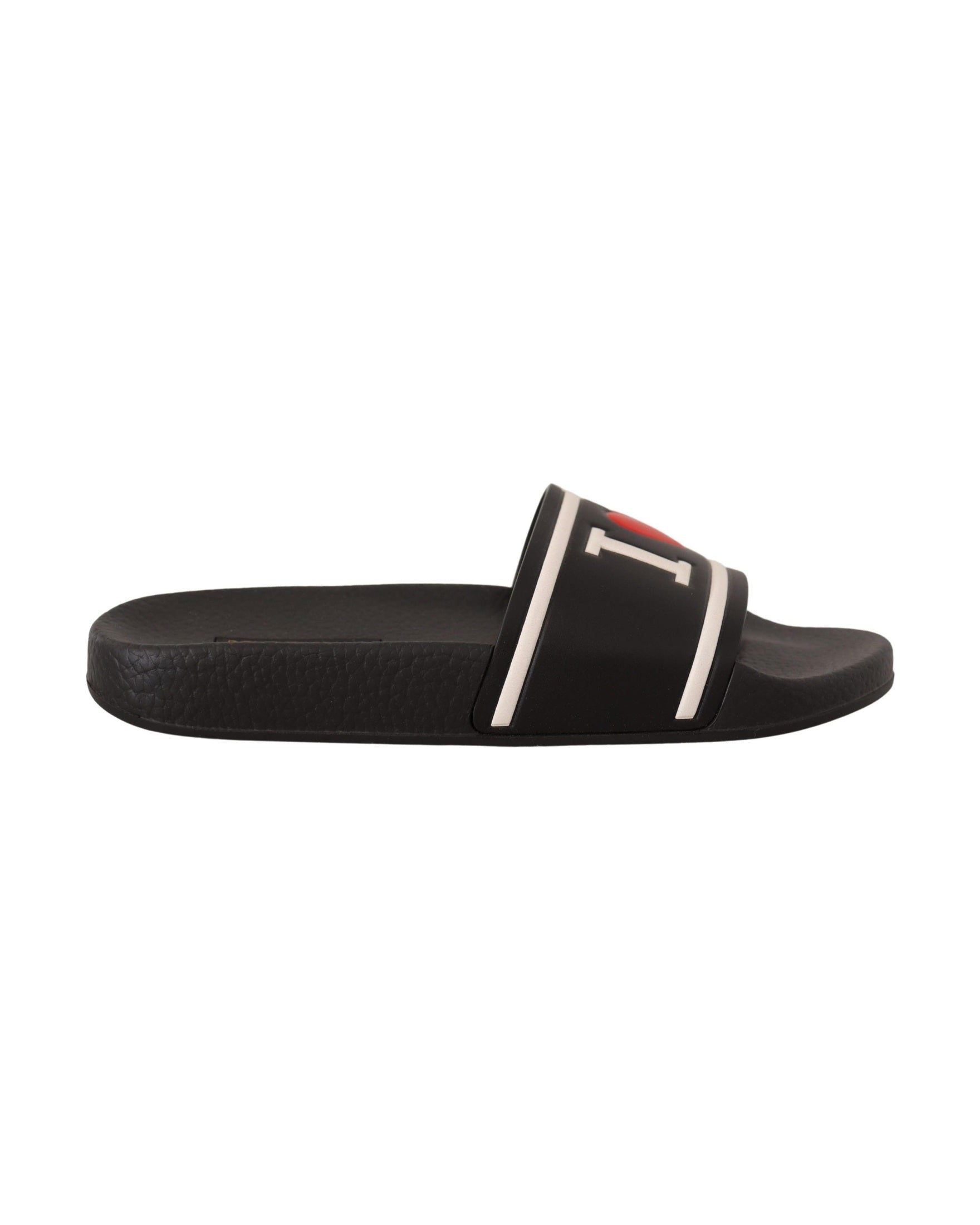 Dolce & Gabbana Black Leather Slides Sandals Glam Steals