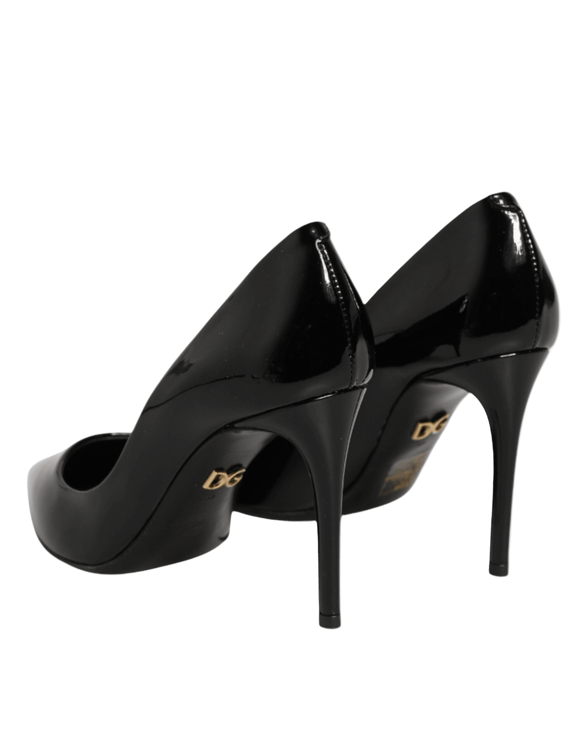 Dolce & Gabbana Black Leather Stiletto Heels Pumps Shoes Glam Steals