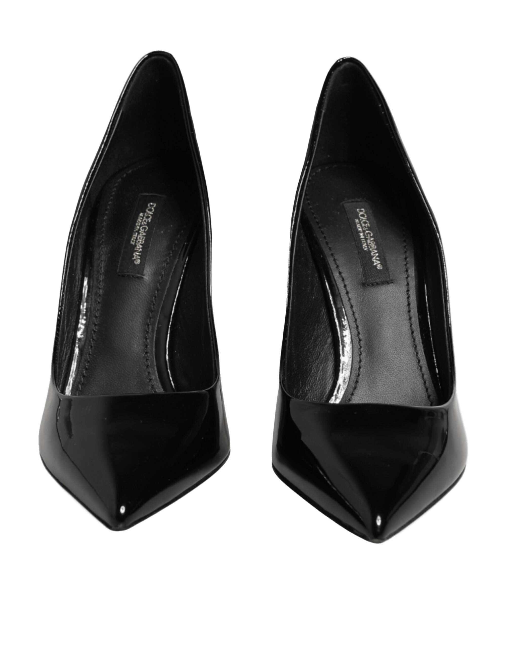 Dolce & Gabbana Black Leather Stiletto Heels Pumps Shoes Glam Steals
