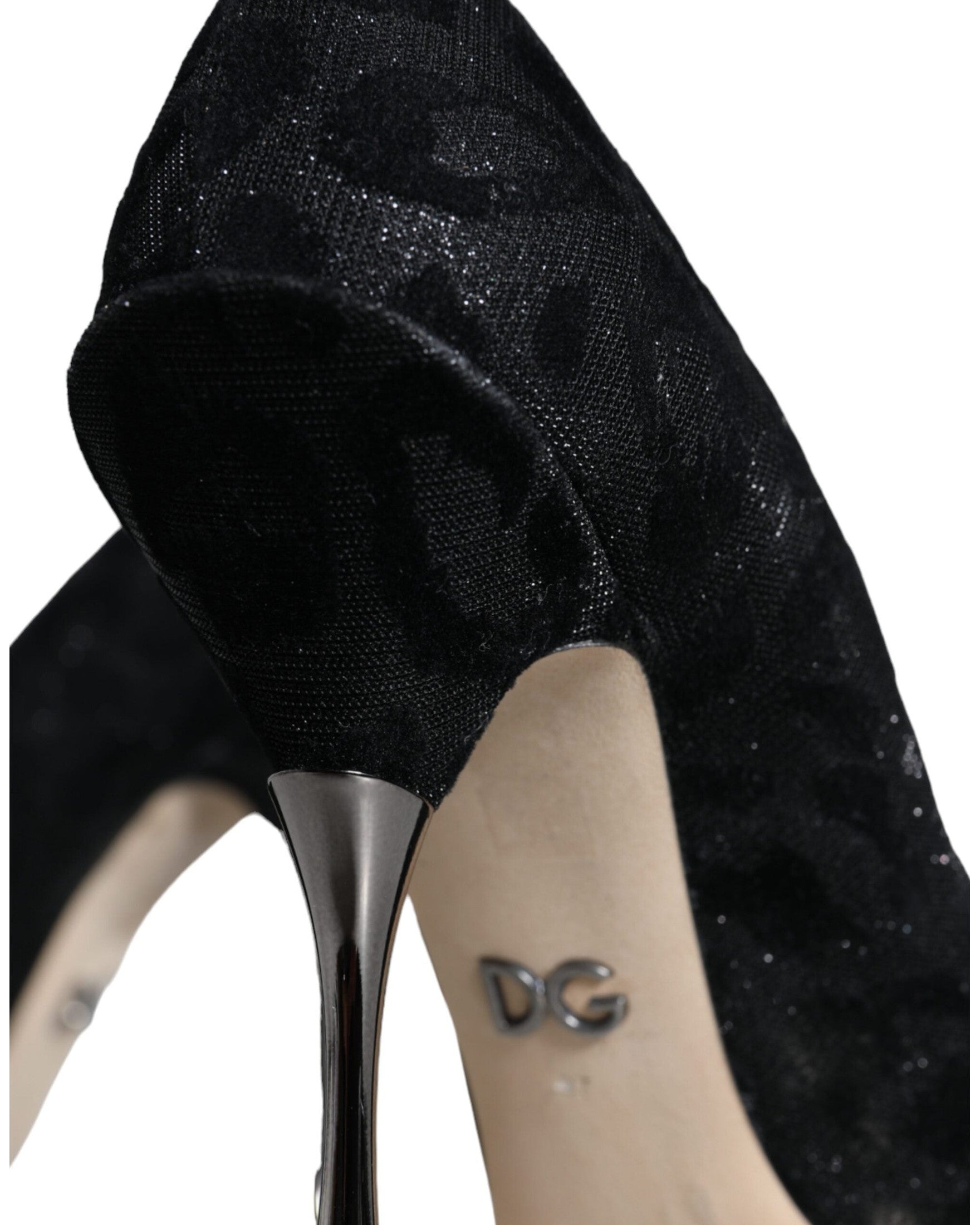 Dolce & Gabbana Black Leopard Lurex High Heels Pumps Shoes Glam Steals