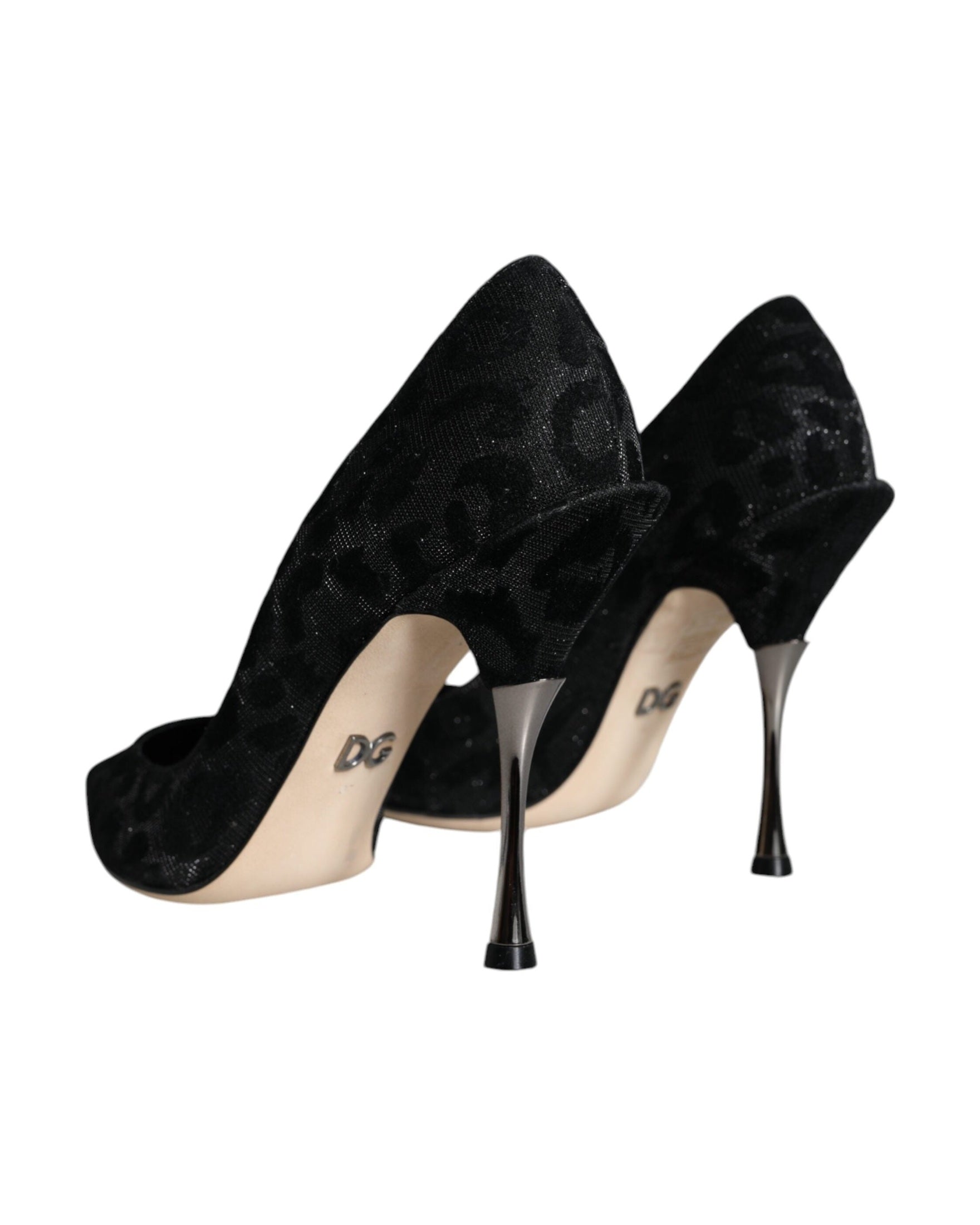 Dolce & Gabbana Black Leopard Lurex High Heels Pumps Shoes Glam Steals