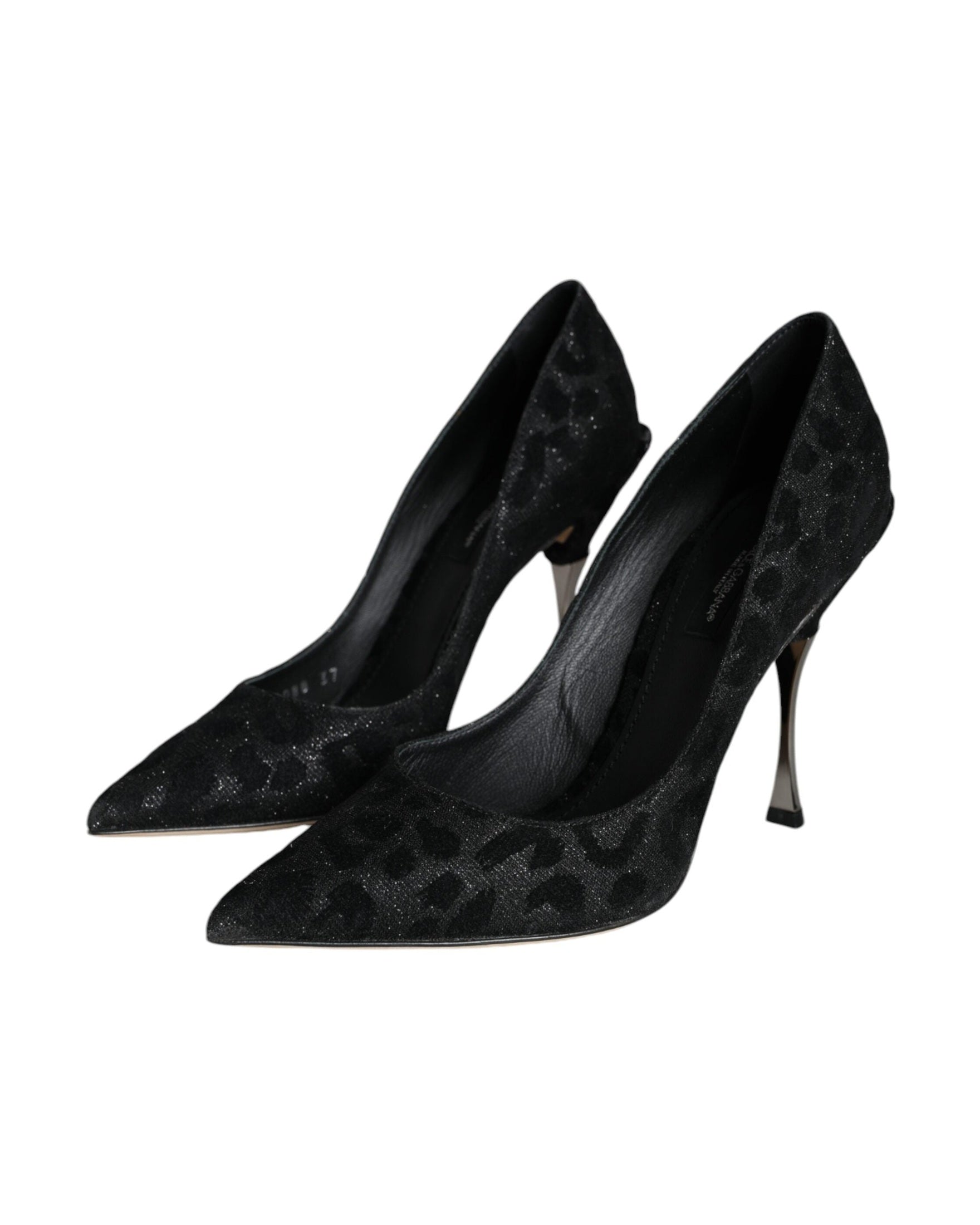Dolce & Gabbana Black Leopard Lurex High Heels Pumps Shoes Glam Steals
