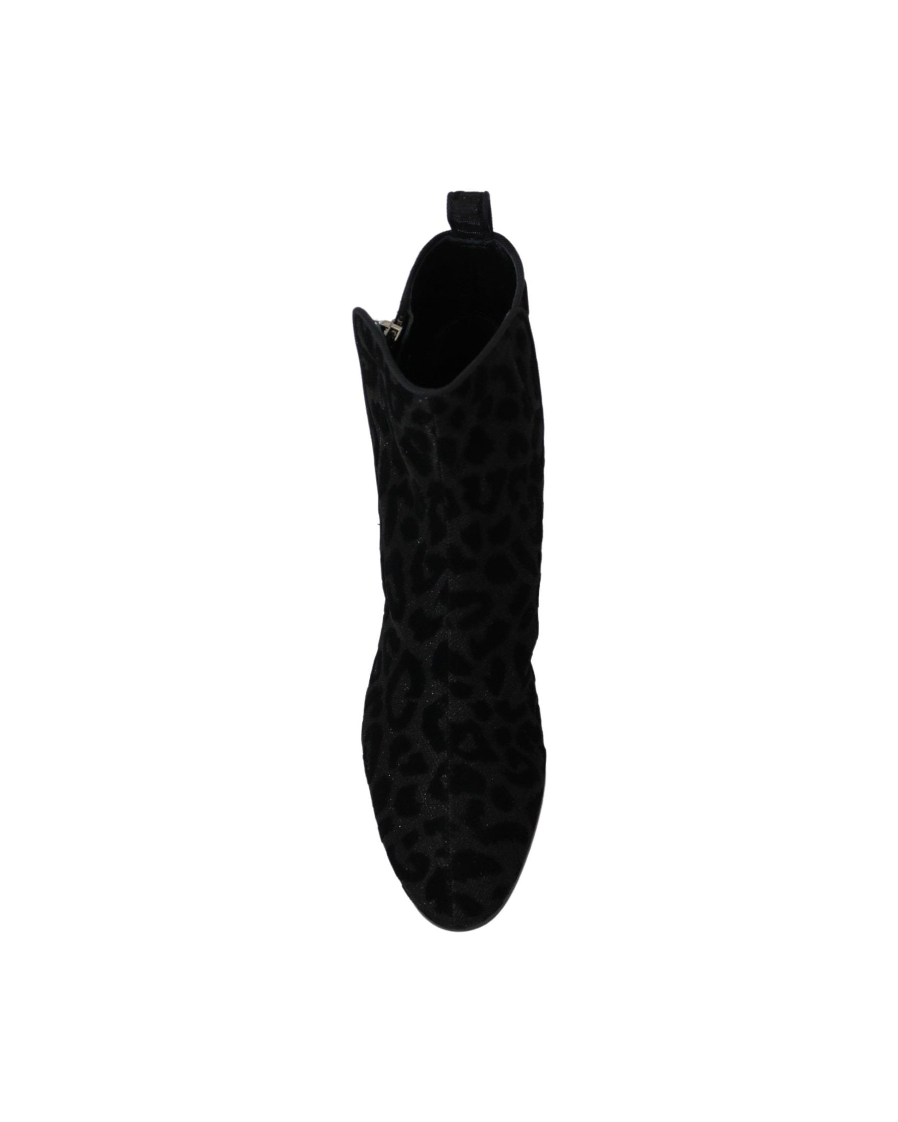 Dolce & Gabbana Black Leopard Short Boots Zipper Shoes Glam Steals