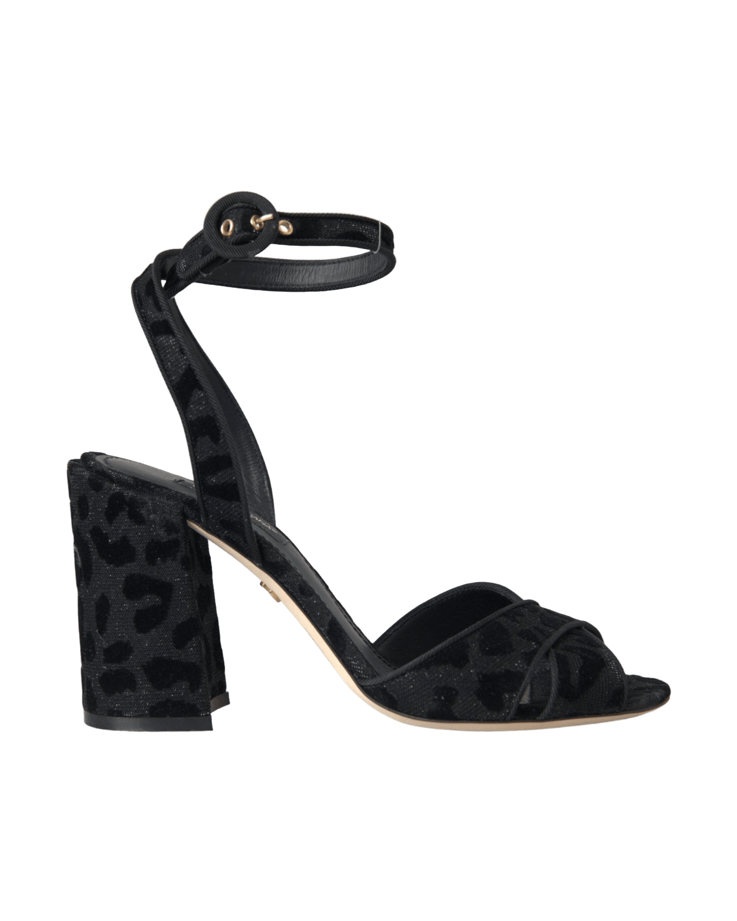 Dolce & Gabbana Black Leopard Suede Heels Sandals Shoes Glam Steals