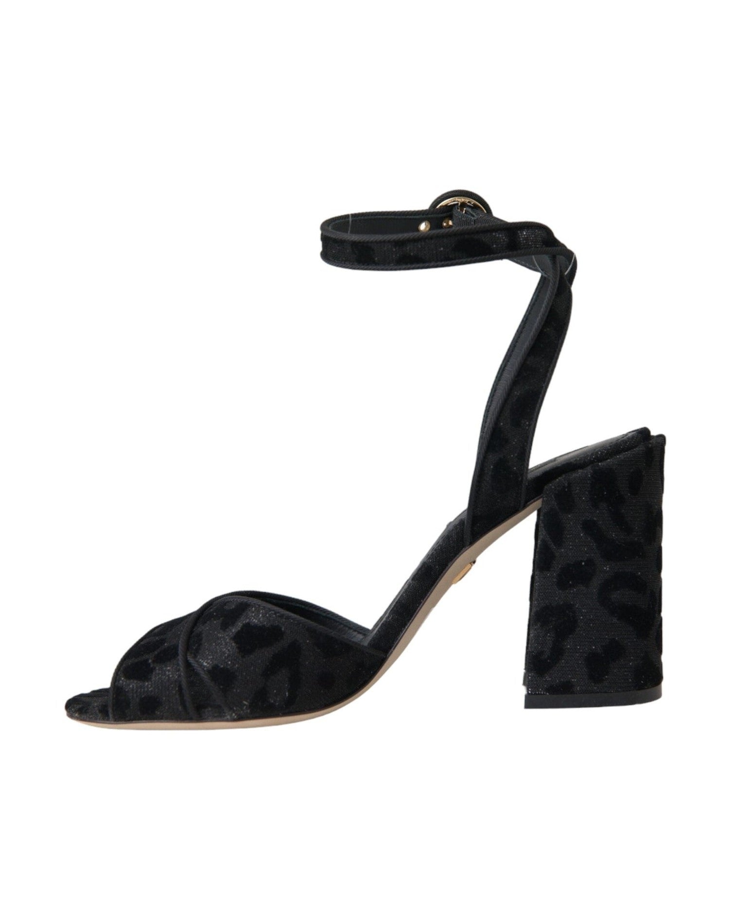 Dolce & Gabbana Black Leopard Suede Heels Sandals Shoes Glam Steals