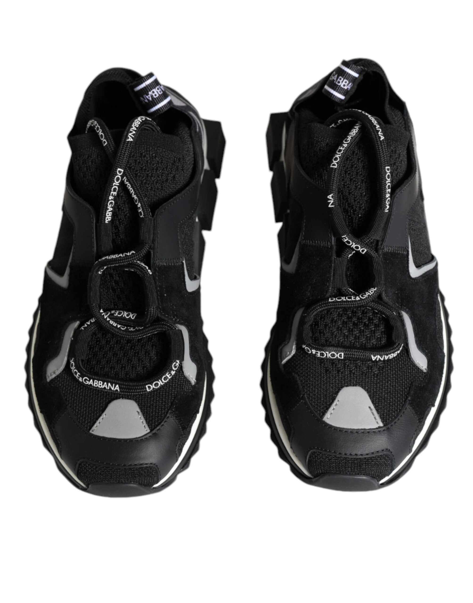 Dolce & Gabbana Black Mesh Sorrento Trekking Sneakers Shoes Glam Steals