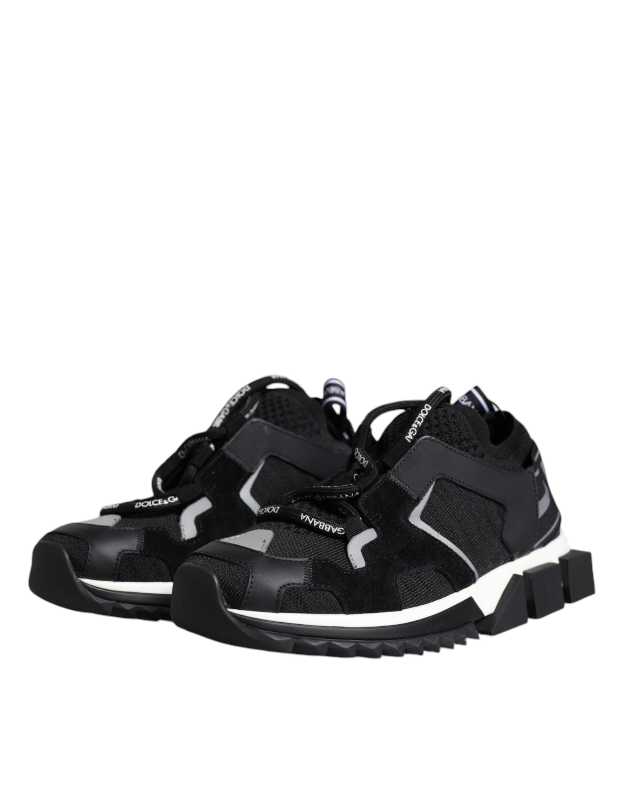 Dolce & Gabbana Black Mesh Sorrento Trekking Sneakers Shoes Glam Steals