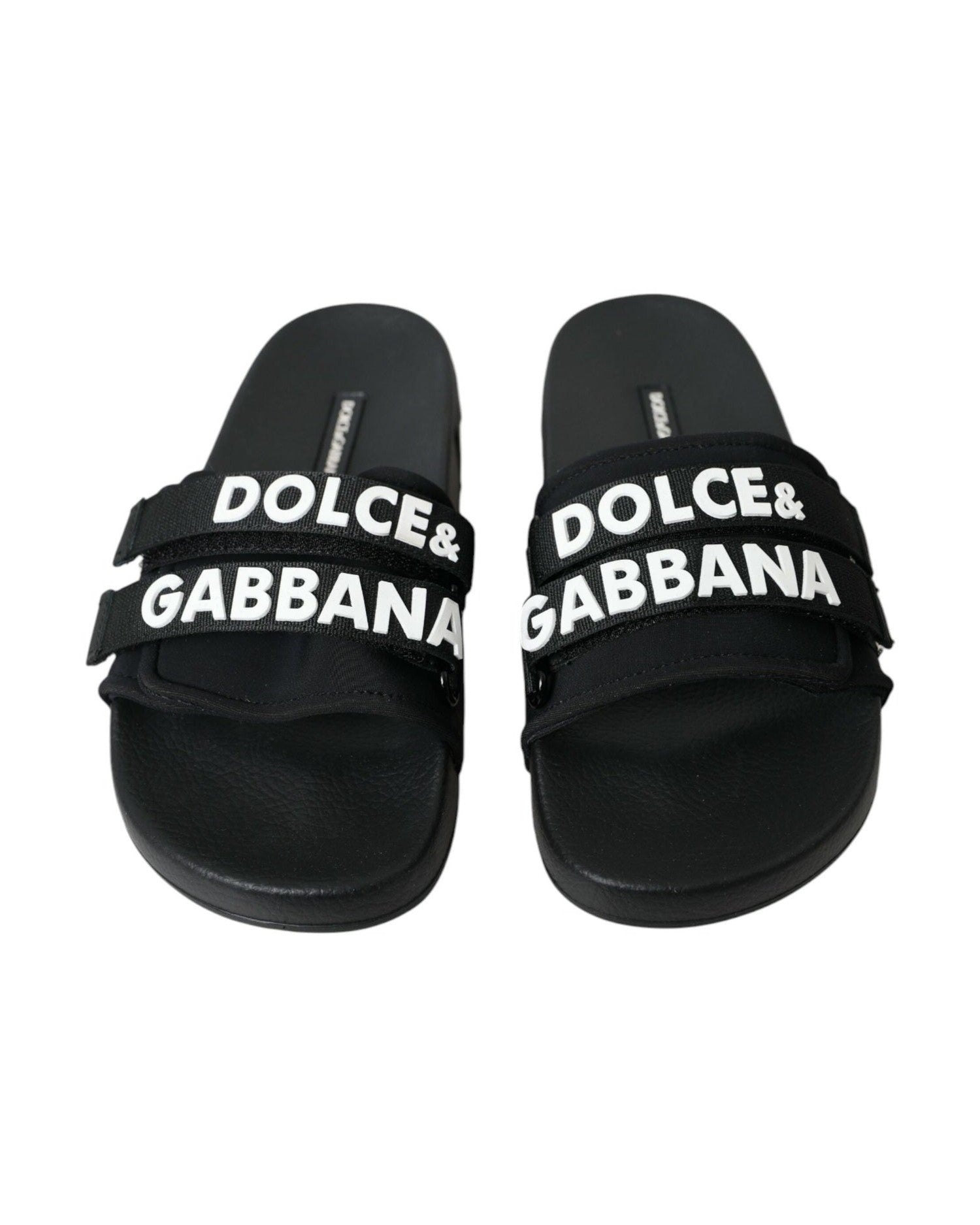 Dolce & Gabbana Black Neoprene Slides Flats Beachwear Shoes Glam Steals