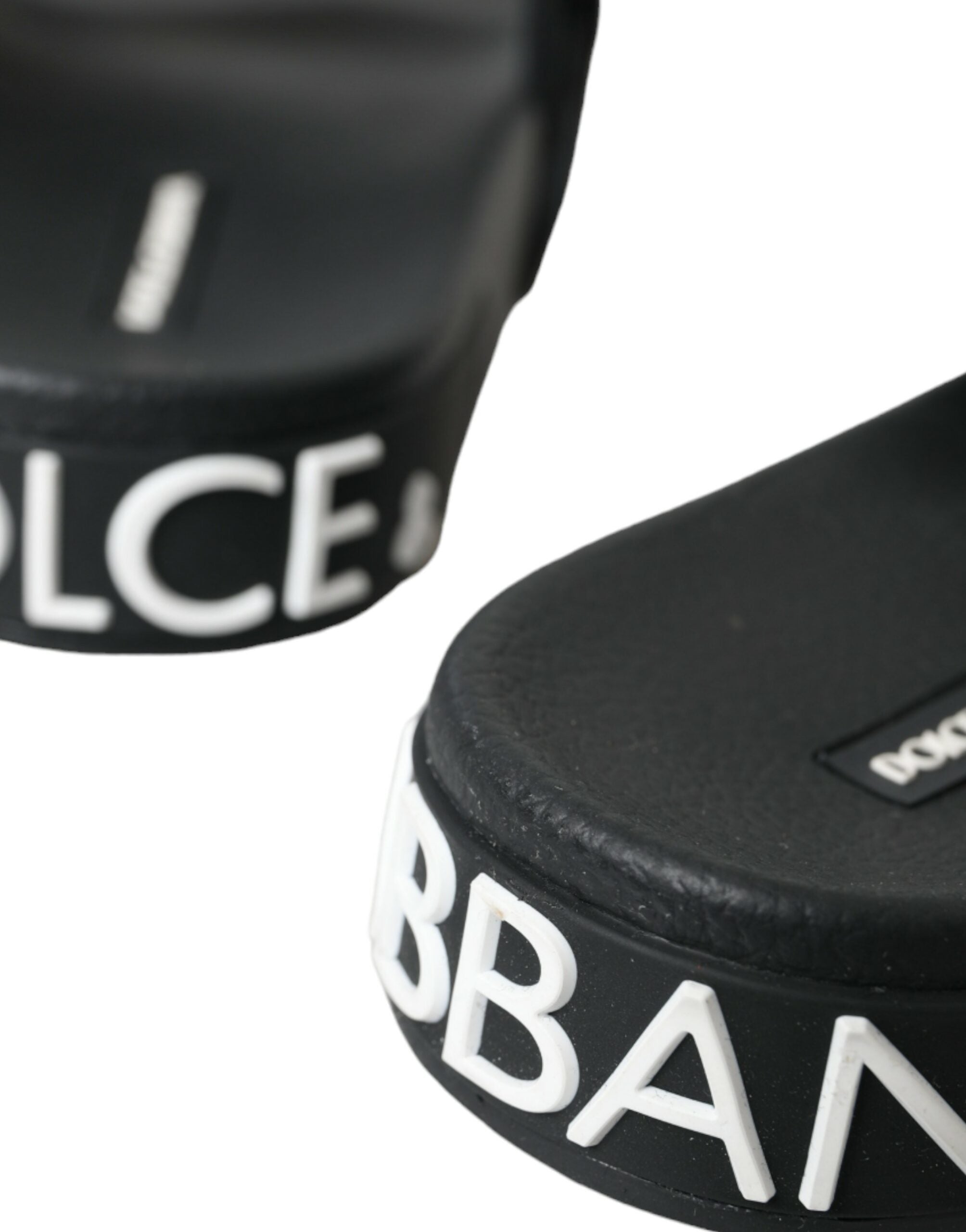 Dolce & Gabbana Black Neoprene Slides Flats Beachwear Shoes Glam Steals