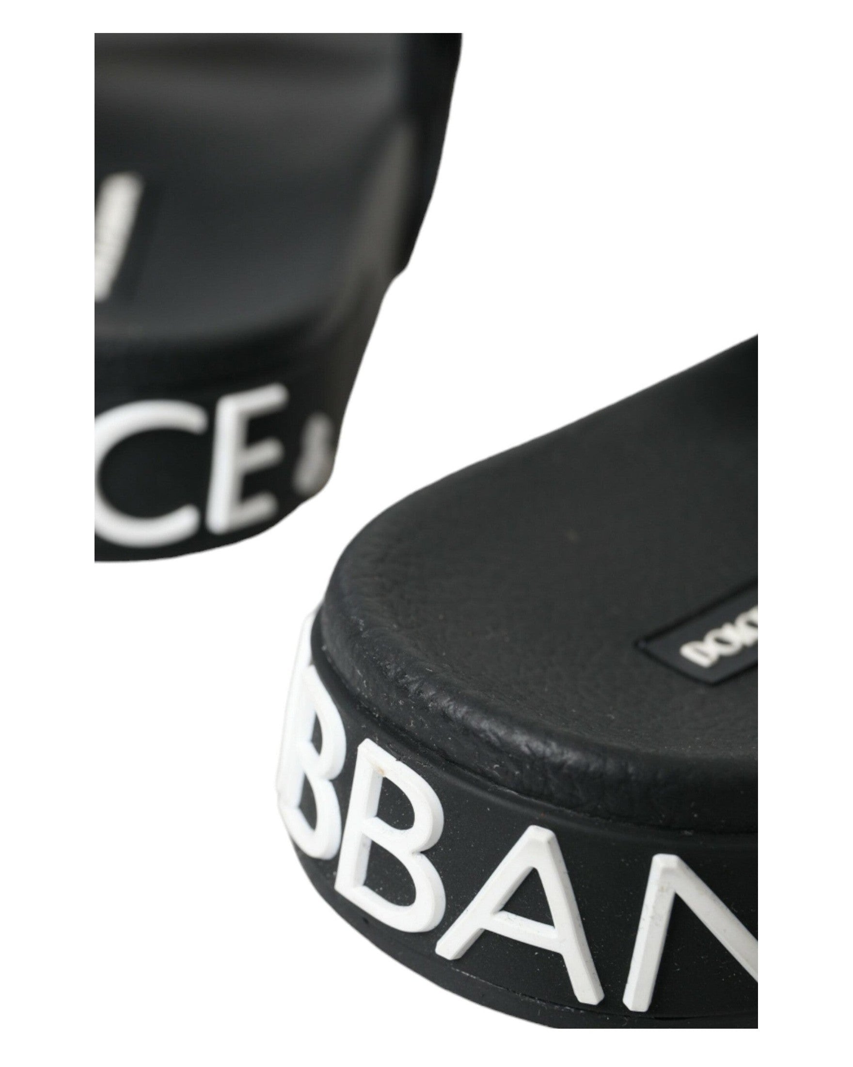 Dolce & Gabbana Black Neoprene Slides Flats Beachwear Shoes Glam Steals