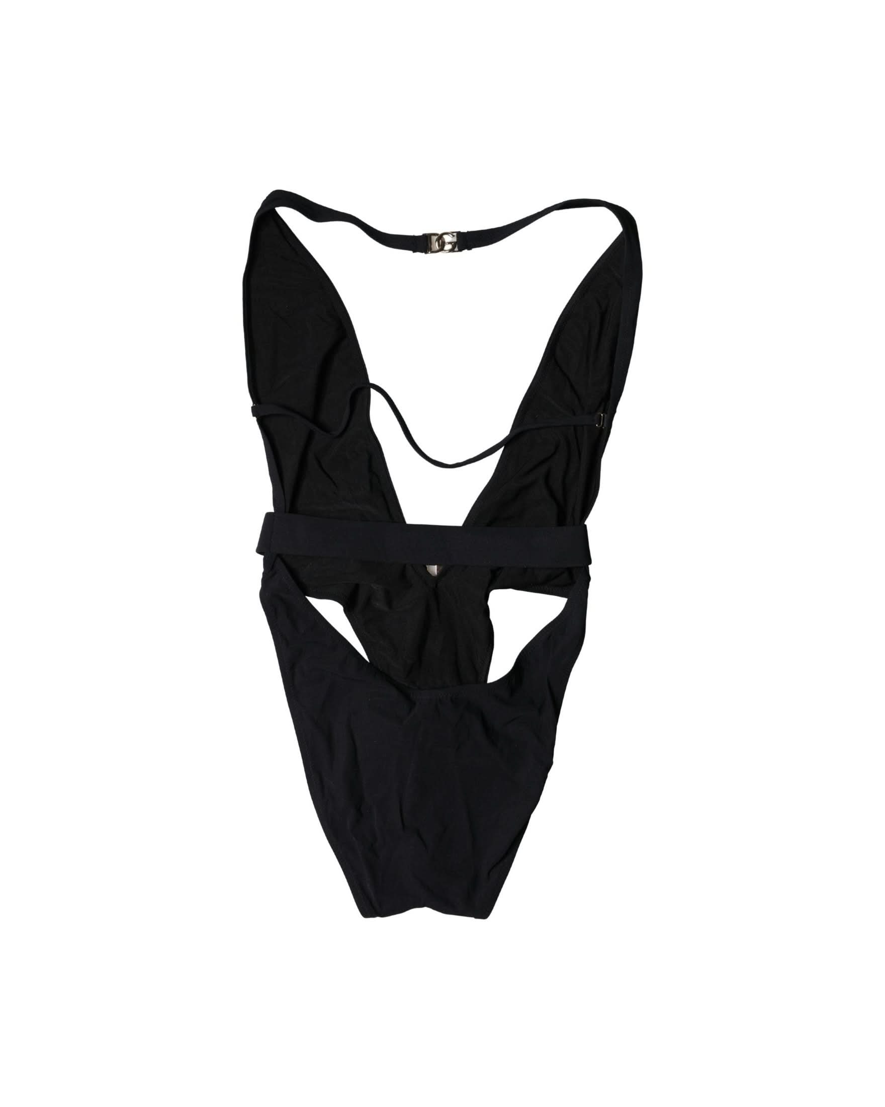 Dolce & Gabbana Black Nylon Dg One Piece Swimsuit