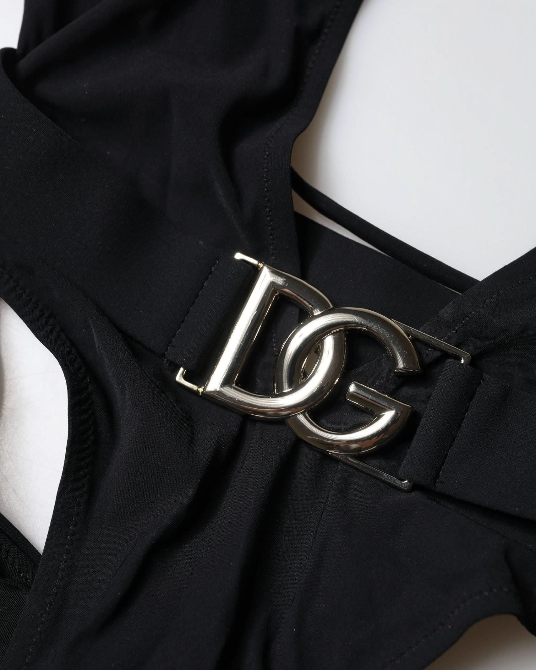 Dolce & Gabbana Black Nylon Dg One Piece Swimsuit