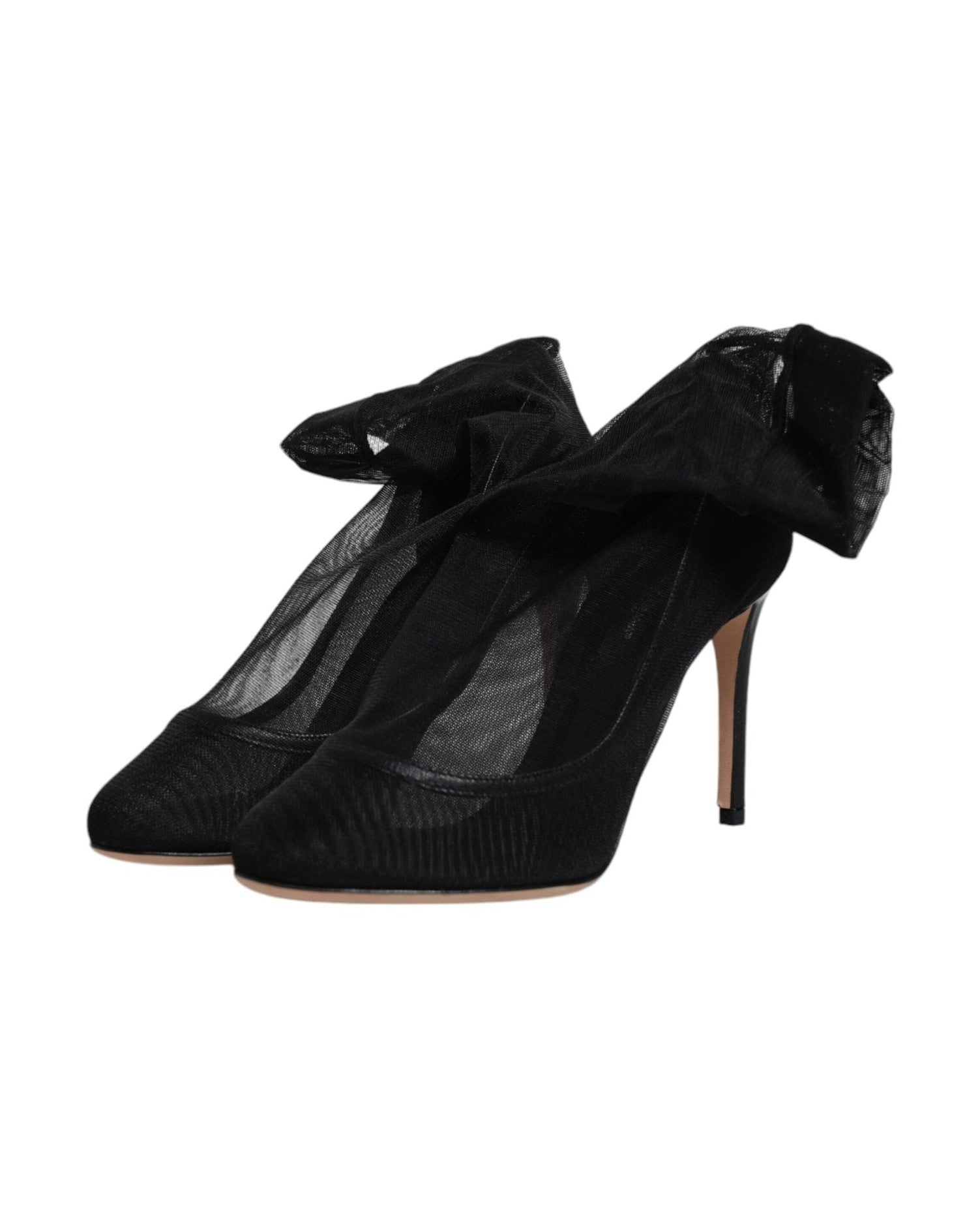 Dolce & Gabbana Black Nylon Mesh Sock Style Boots Shoes Boots