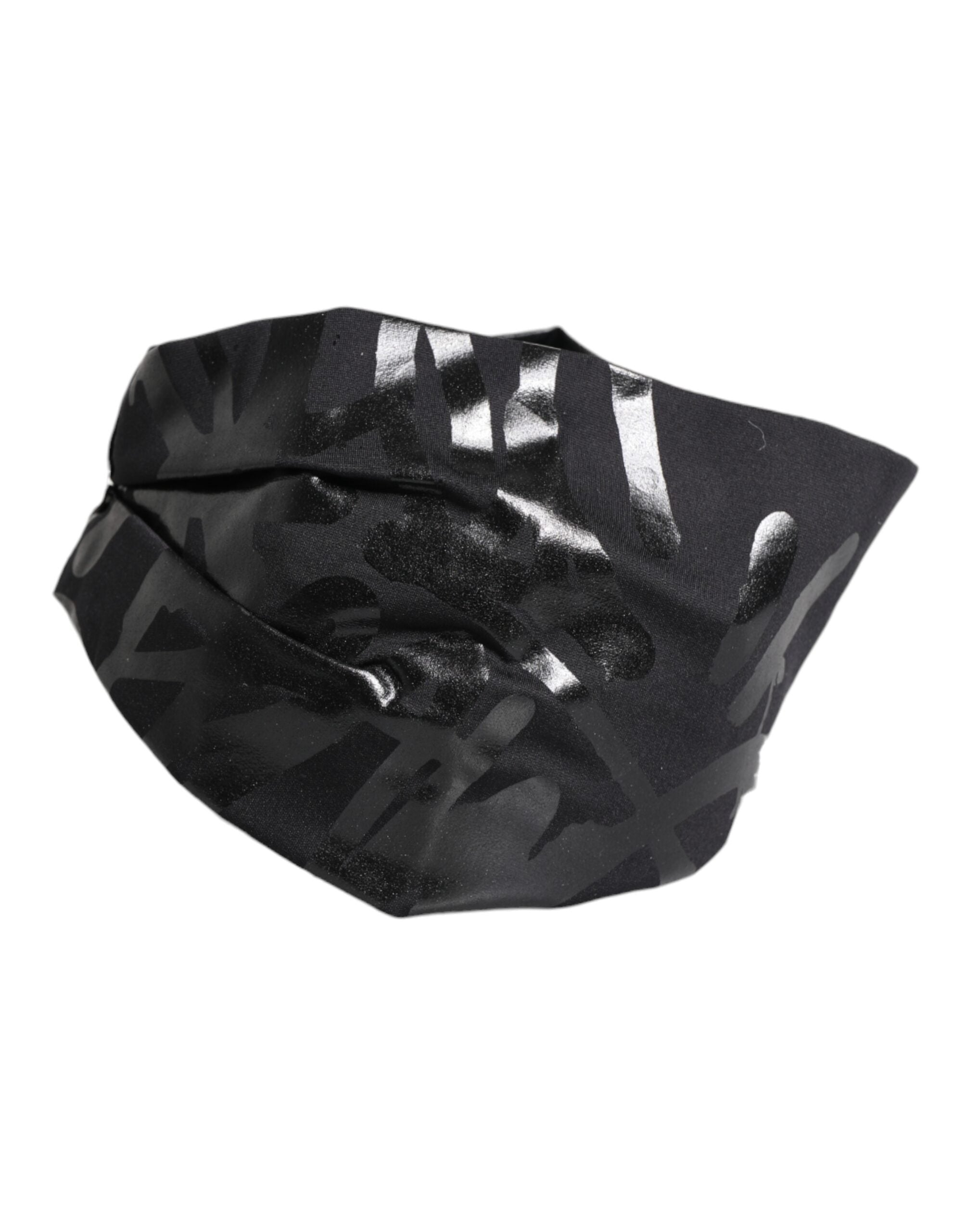 Dolce & Gabbana Black Nylon Stretch Dg Logo Head Band Hat Glam Steals