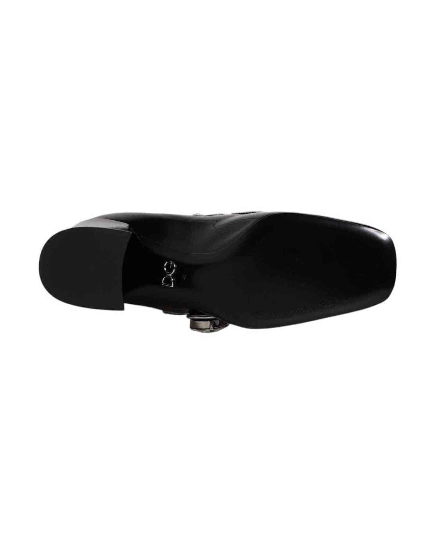 Dolce & Gabbana Black Patent Leather Crystal Mary Jane Pumps Shoes Glam Steals