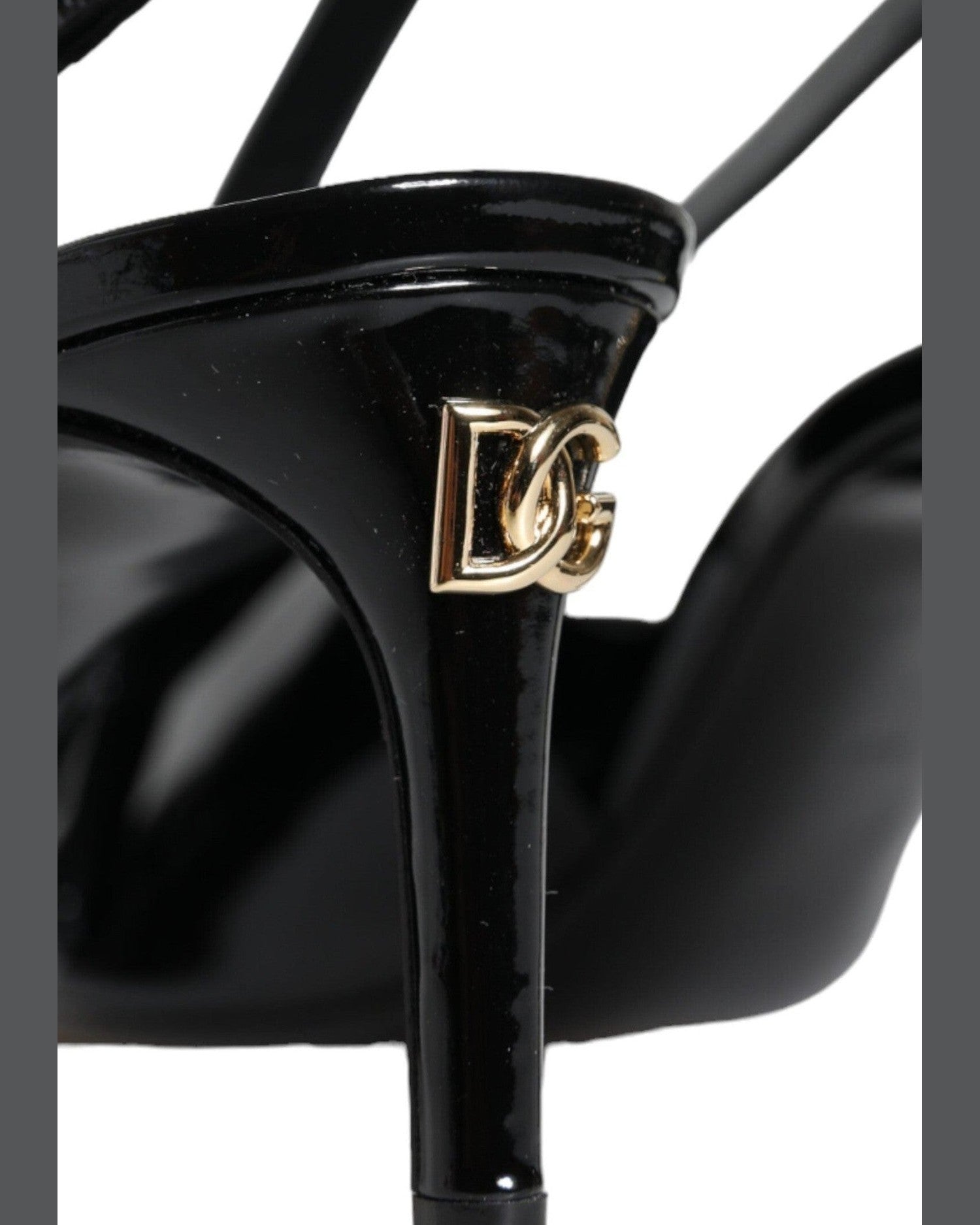 Dolce & Gabbana Black Patent Leather Heels Slingback Shoes Glam Steals