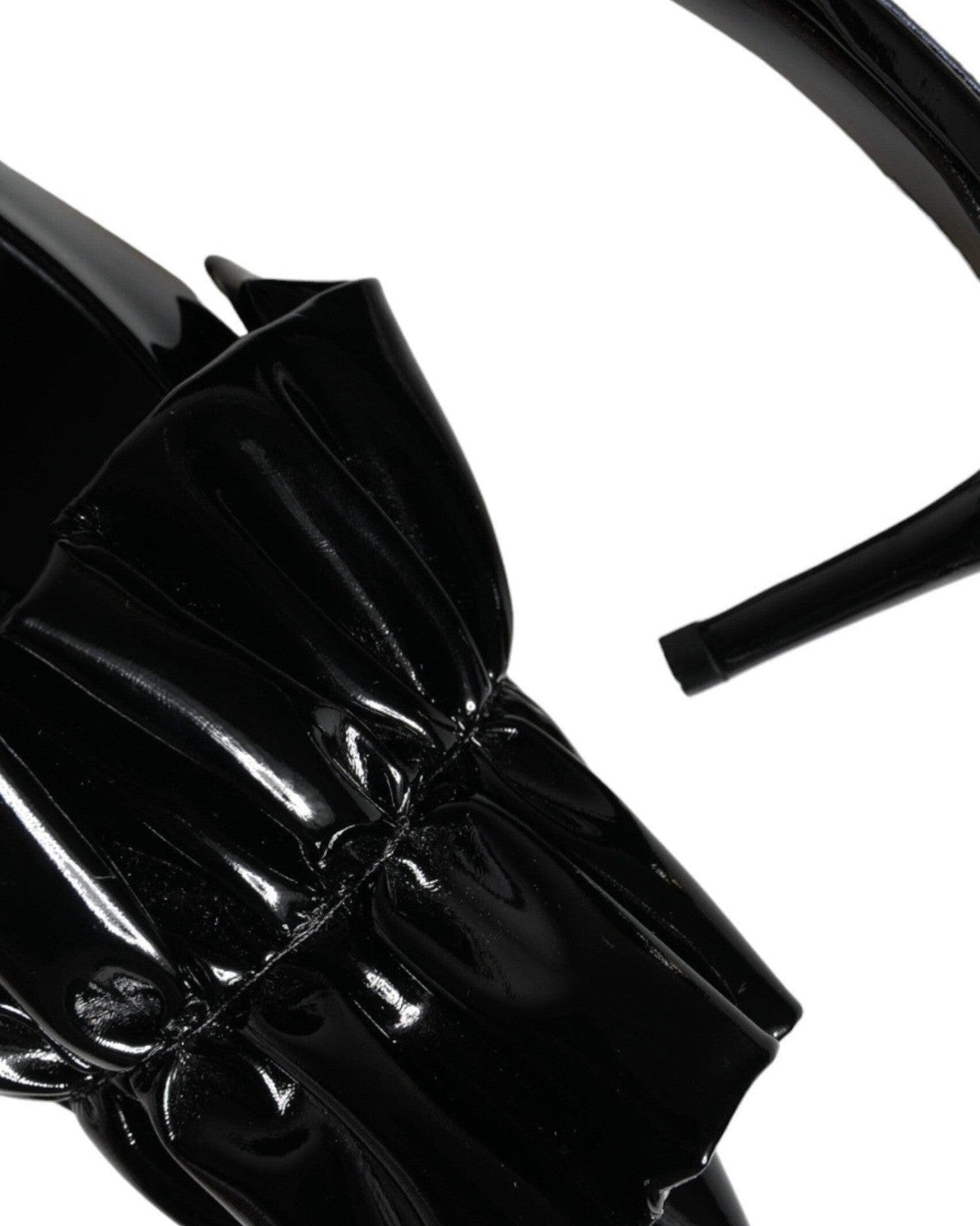 Dolce & Gabbana Black Patent Leather Heels Slingback Shoes Glam Steals