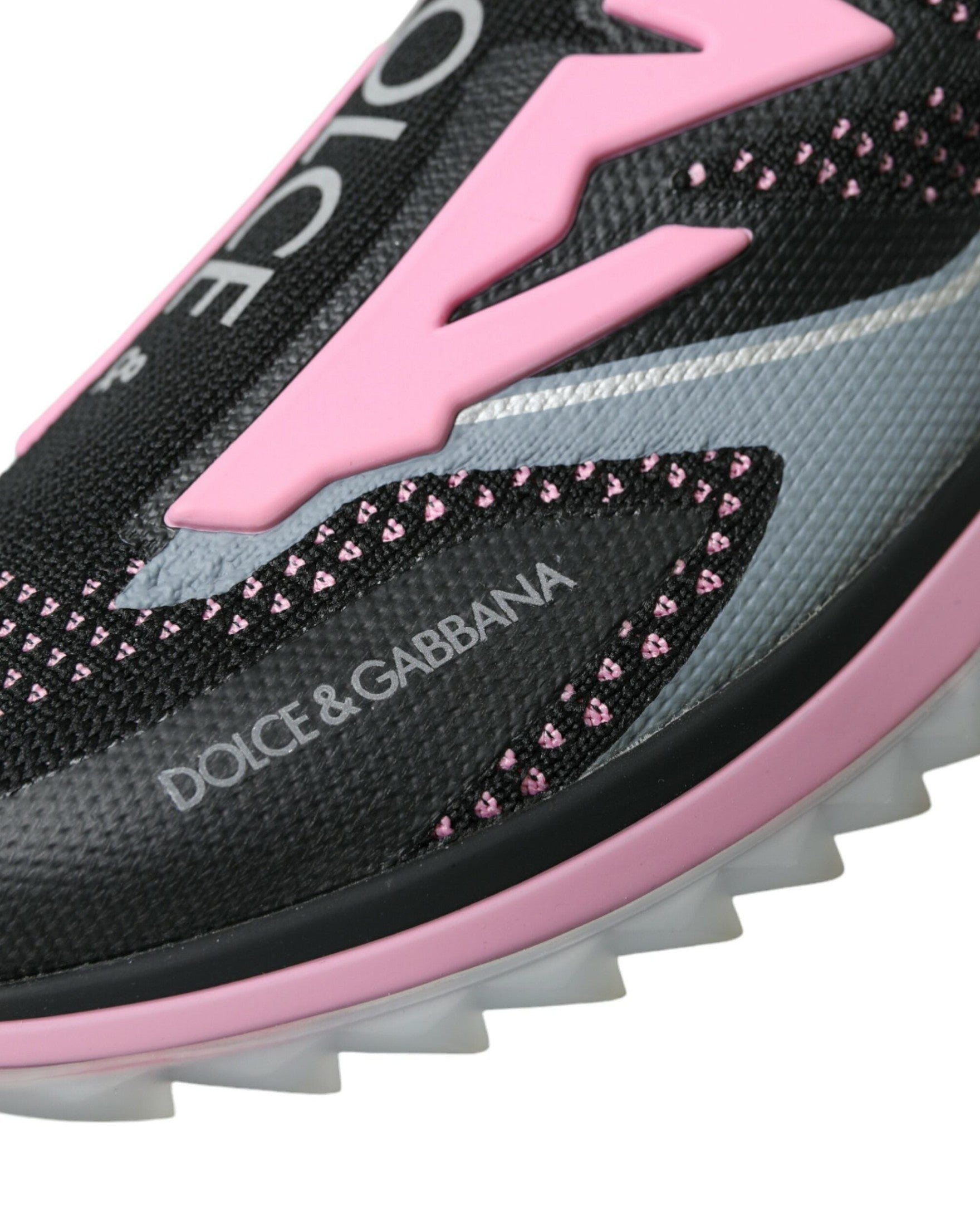 Dolce & Gabbana Black Pink Slip On Sorrento Sneakers Shoes Glam Steals